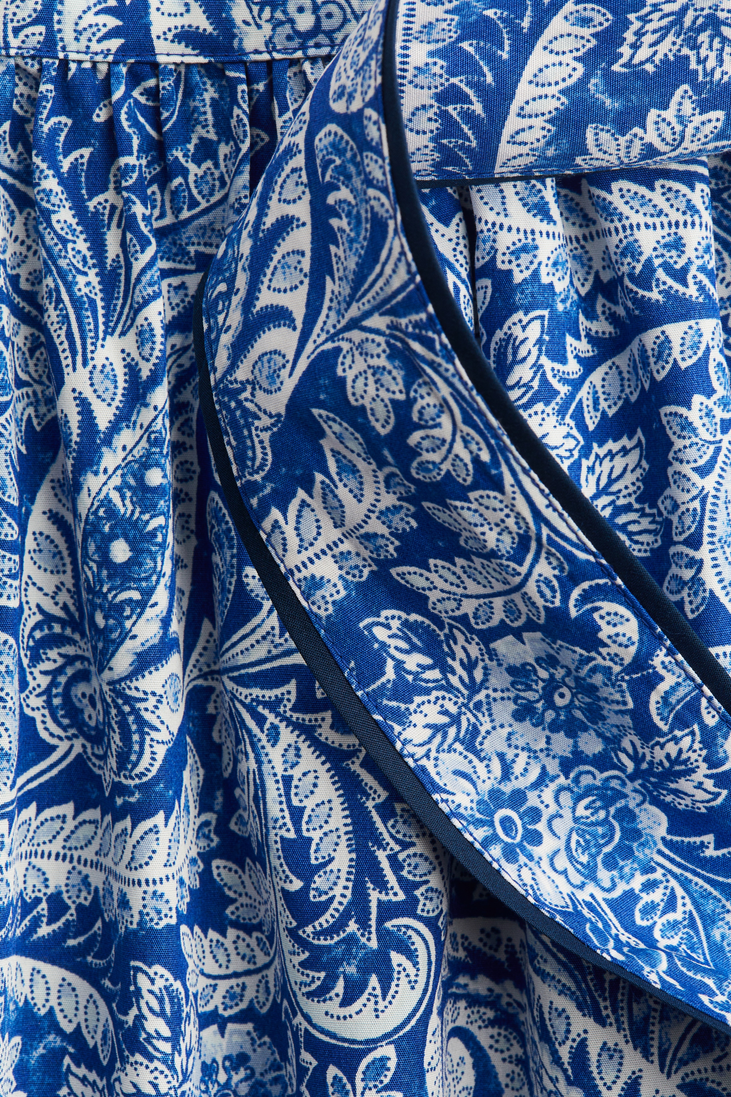 Tie-detail poplin skirt