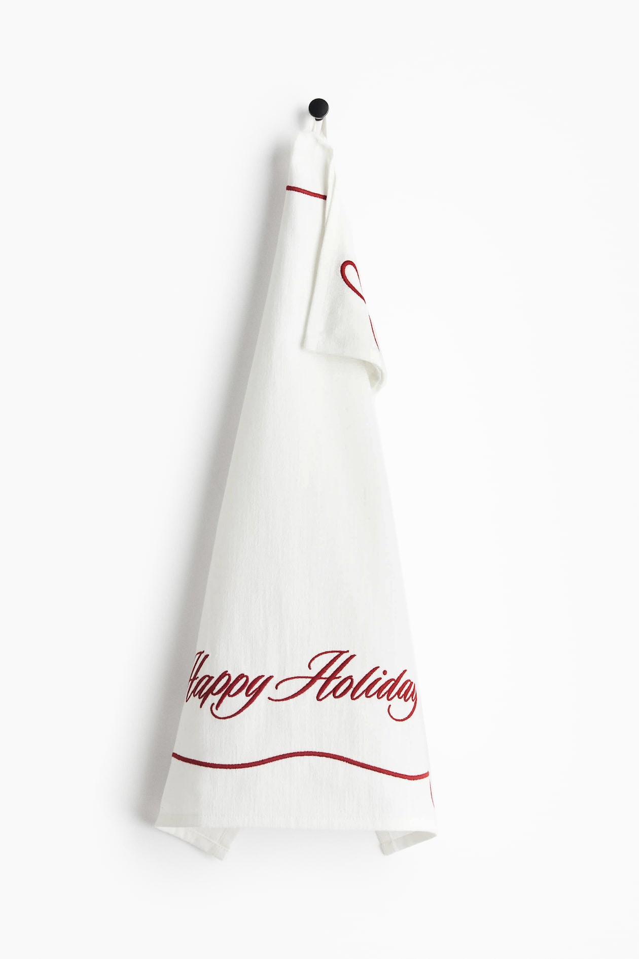 Torchon brodé - Rouge/Happy Holidays - Home All | H&M FR