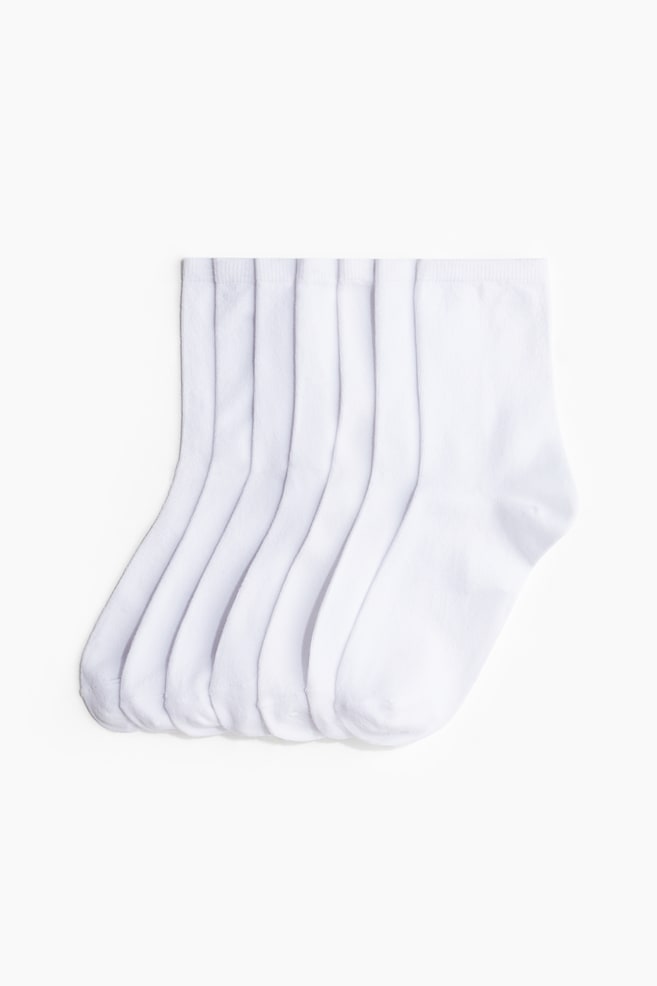 7-pack socks - White/Black/Dusty pink/Beige marl - 1