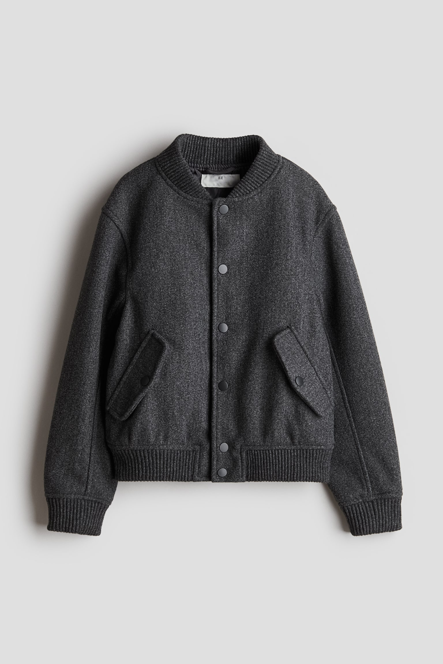 Felted bomber jacket - Dark grey marl - 1