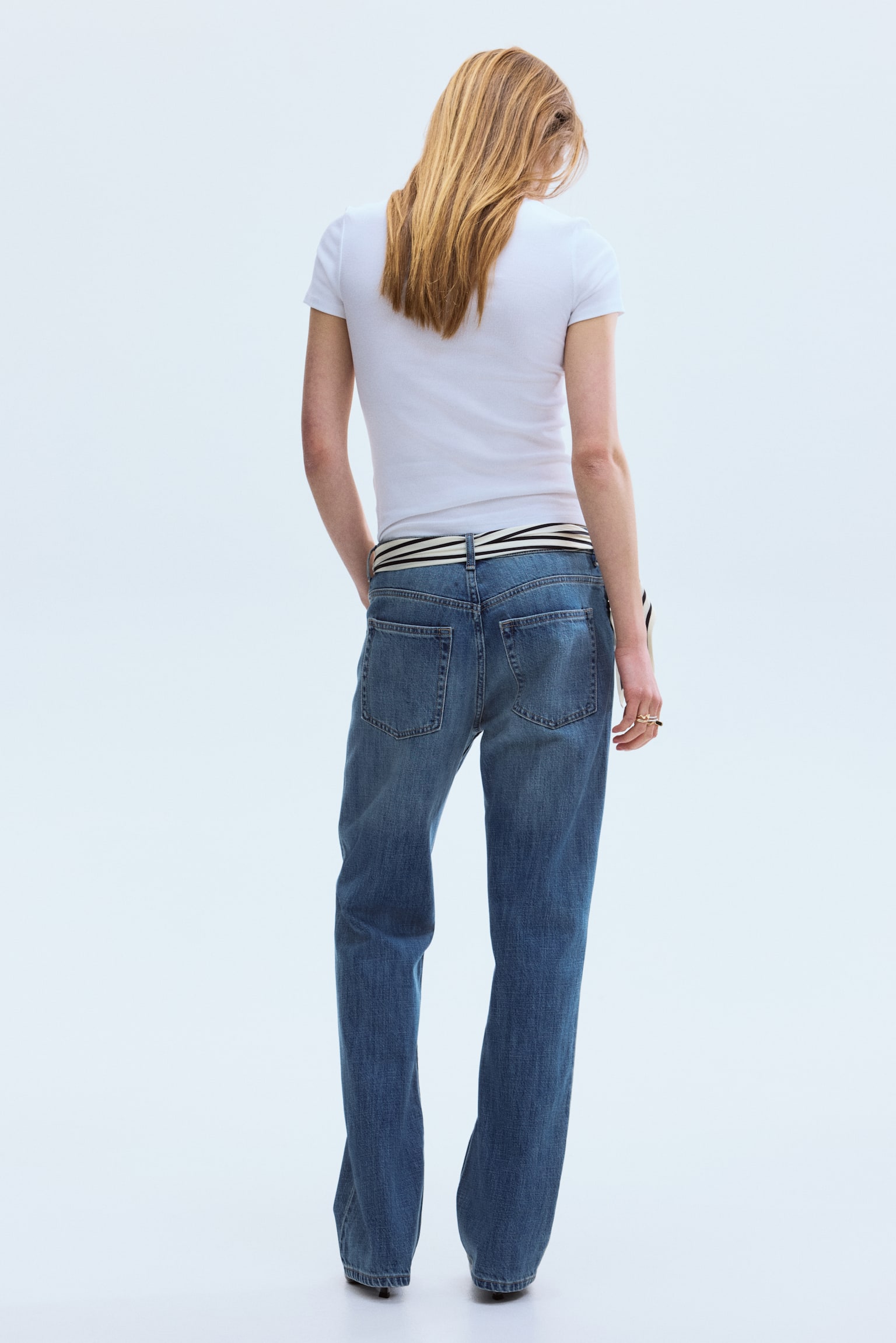 Straight Regular Waist Jeans - Denimblau - 4