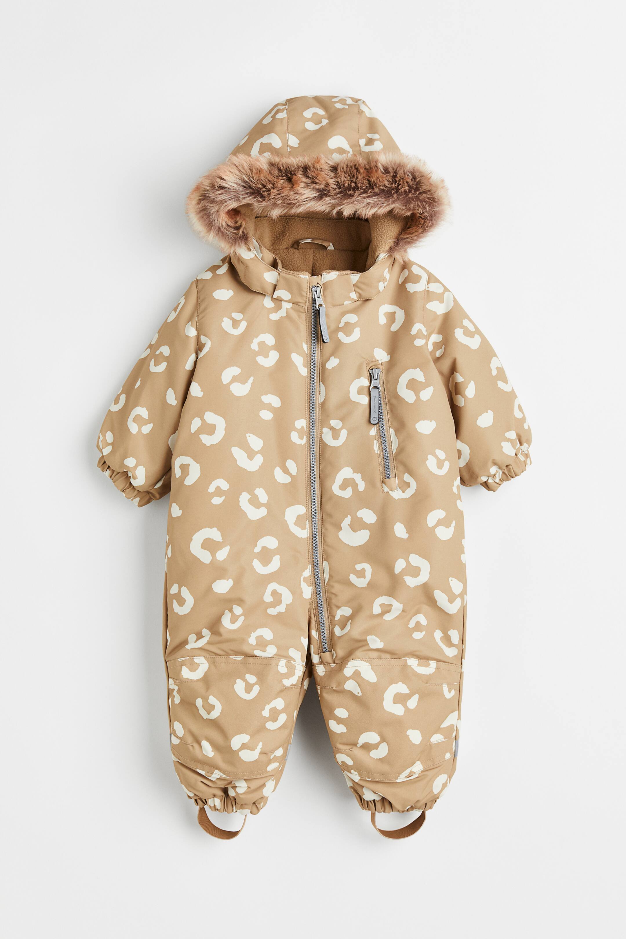 View larger image: Water-repellent all-in-1 suit - Light beige/Leopard print - Kids | H&M 1