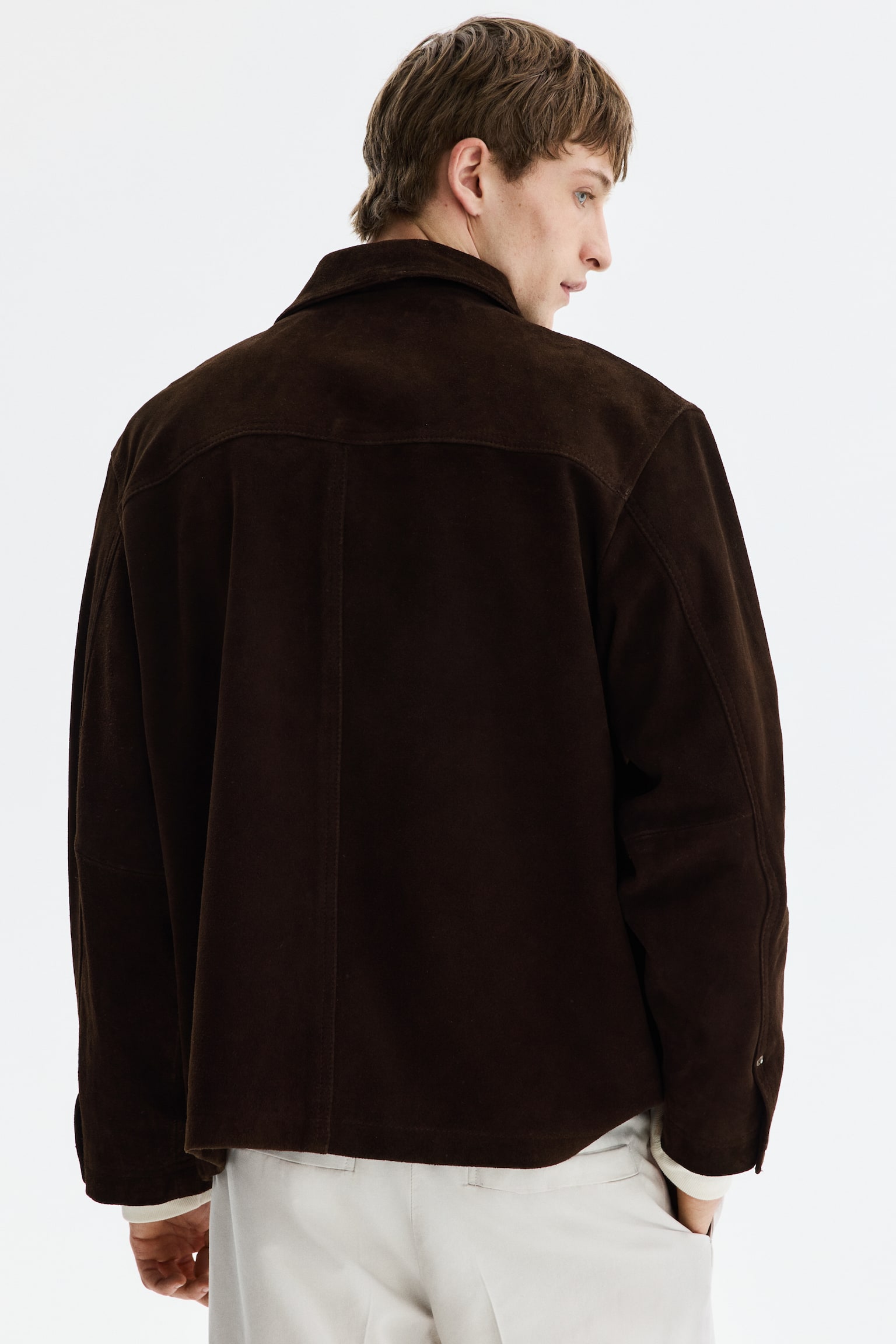 Замшева куртка - Темно-коричневий - 7