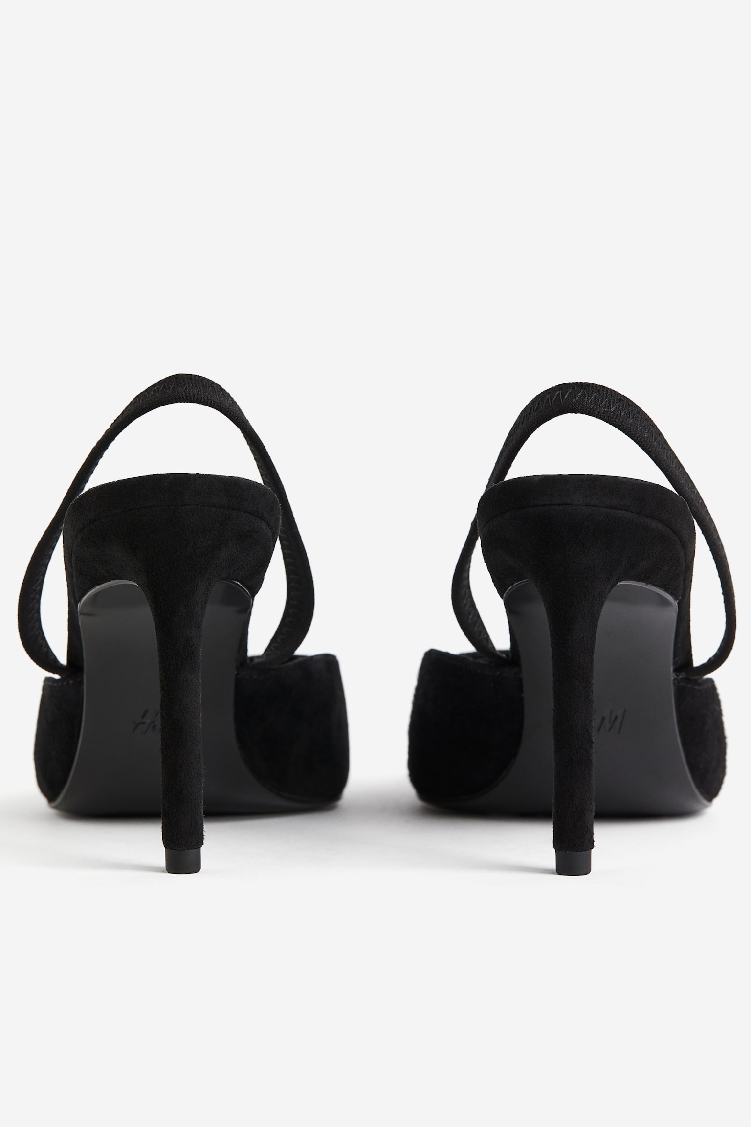 Suede Slingbacks - Black - 3