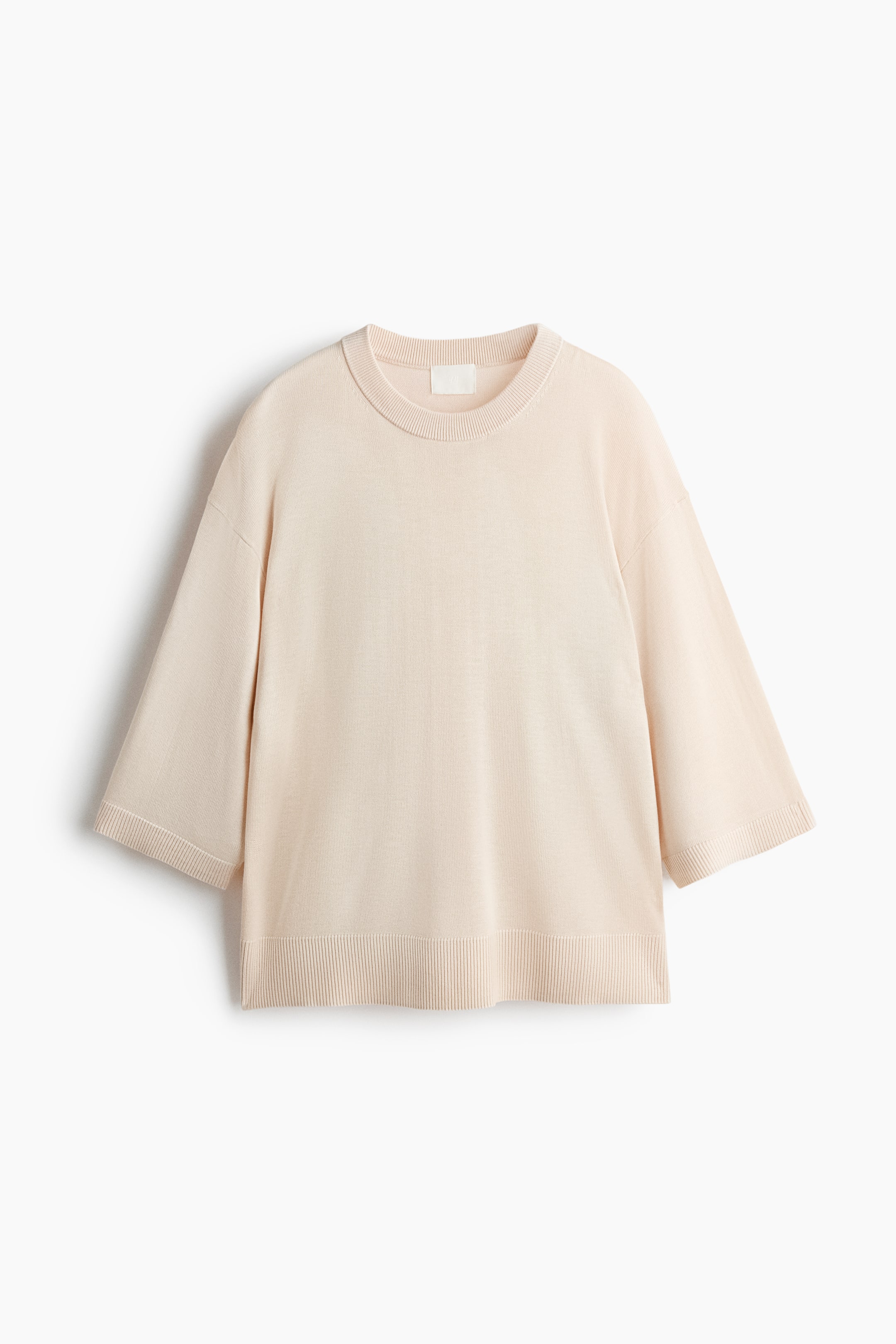 Short-Sleeved Fine-Knit Top
