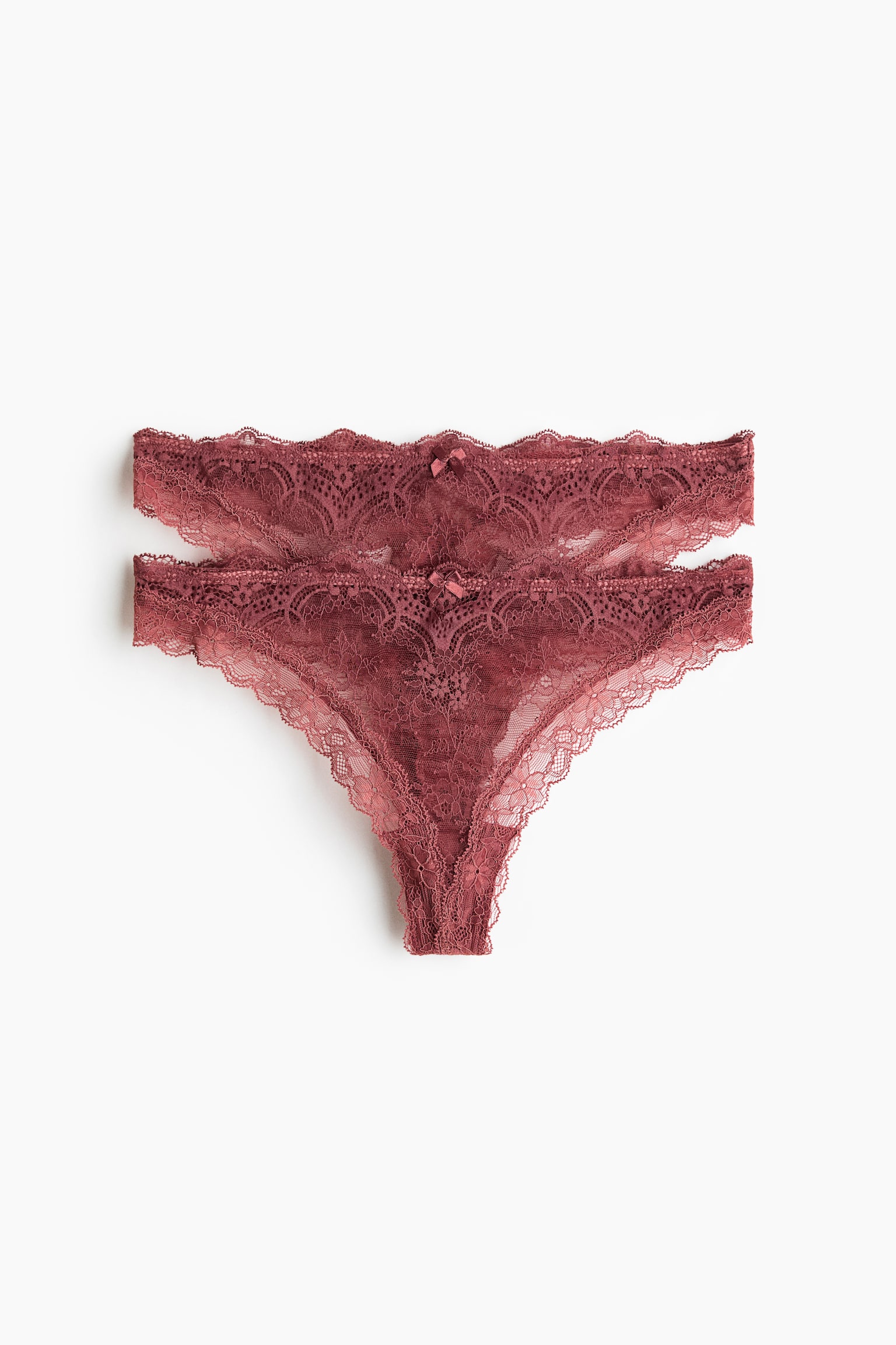 2-Pack Lace Thong Briefs - Dark red/Red