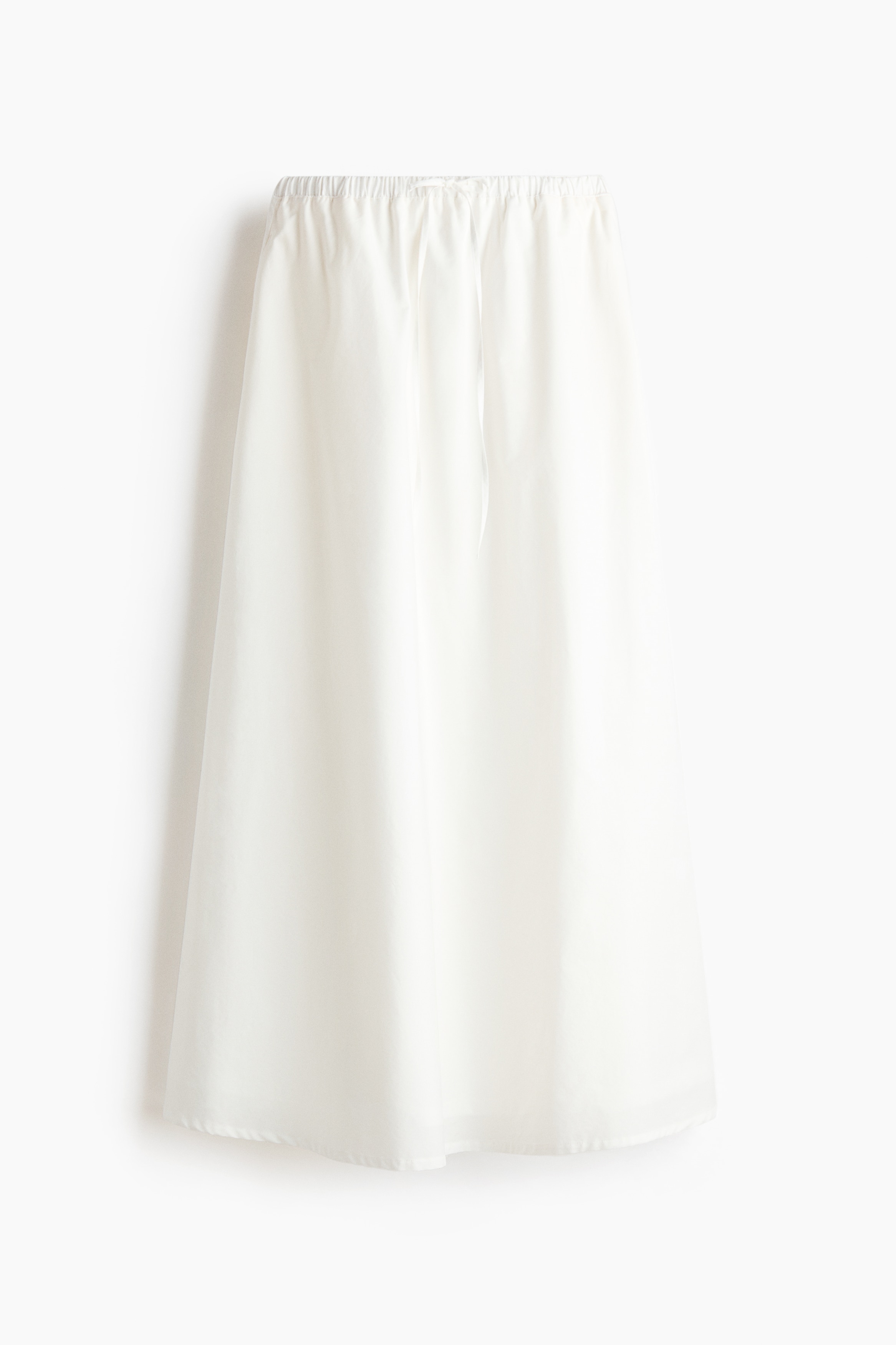 Jupe maxi en popeline de coton-Blanc