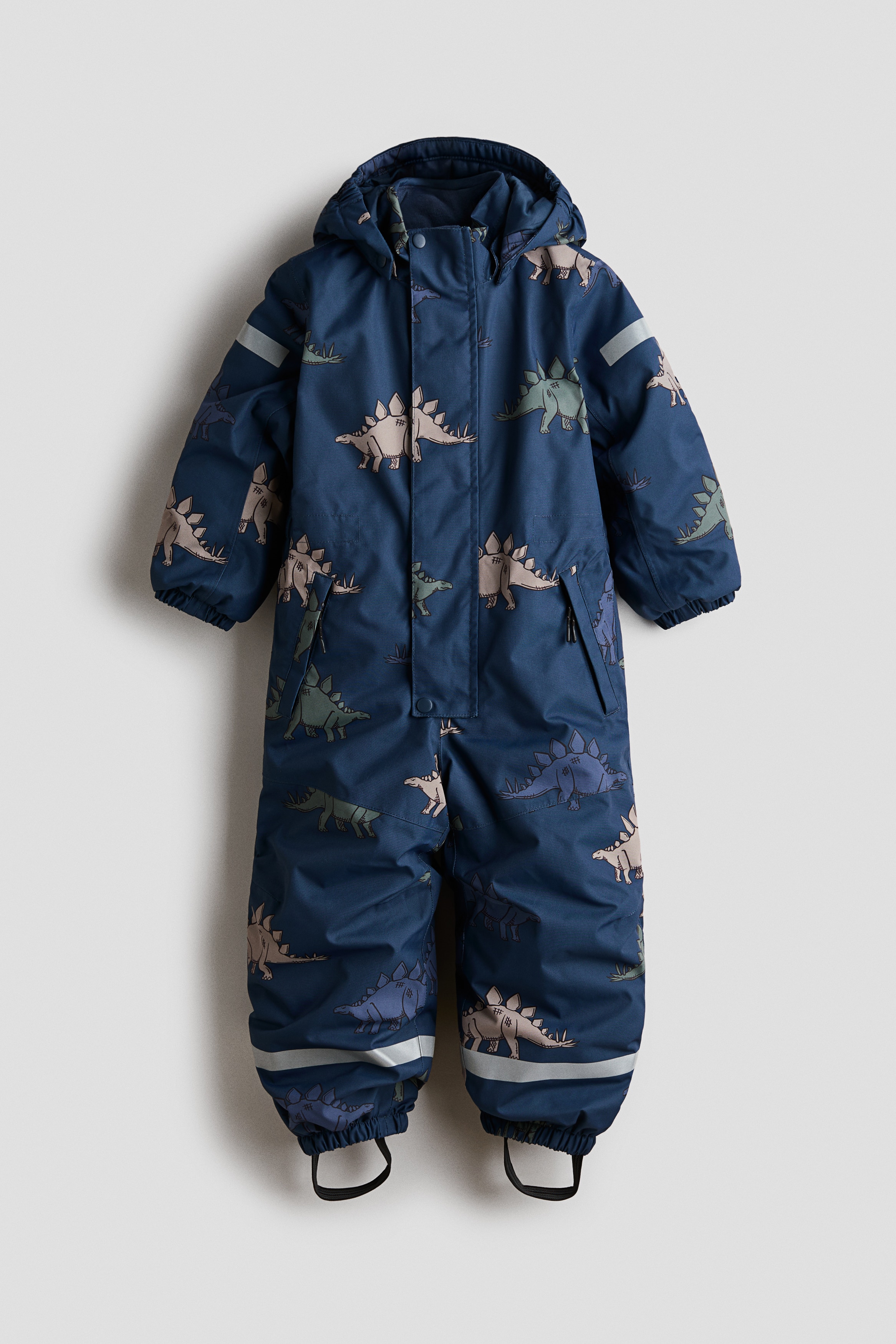 Waterproof room-to-grow snowsuit - Dark blue/Stegosaurus/Khaki green/Colour block
