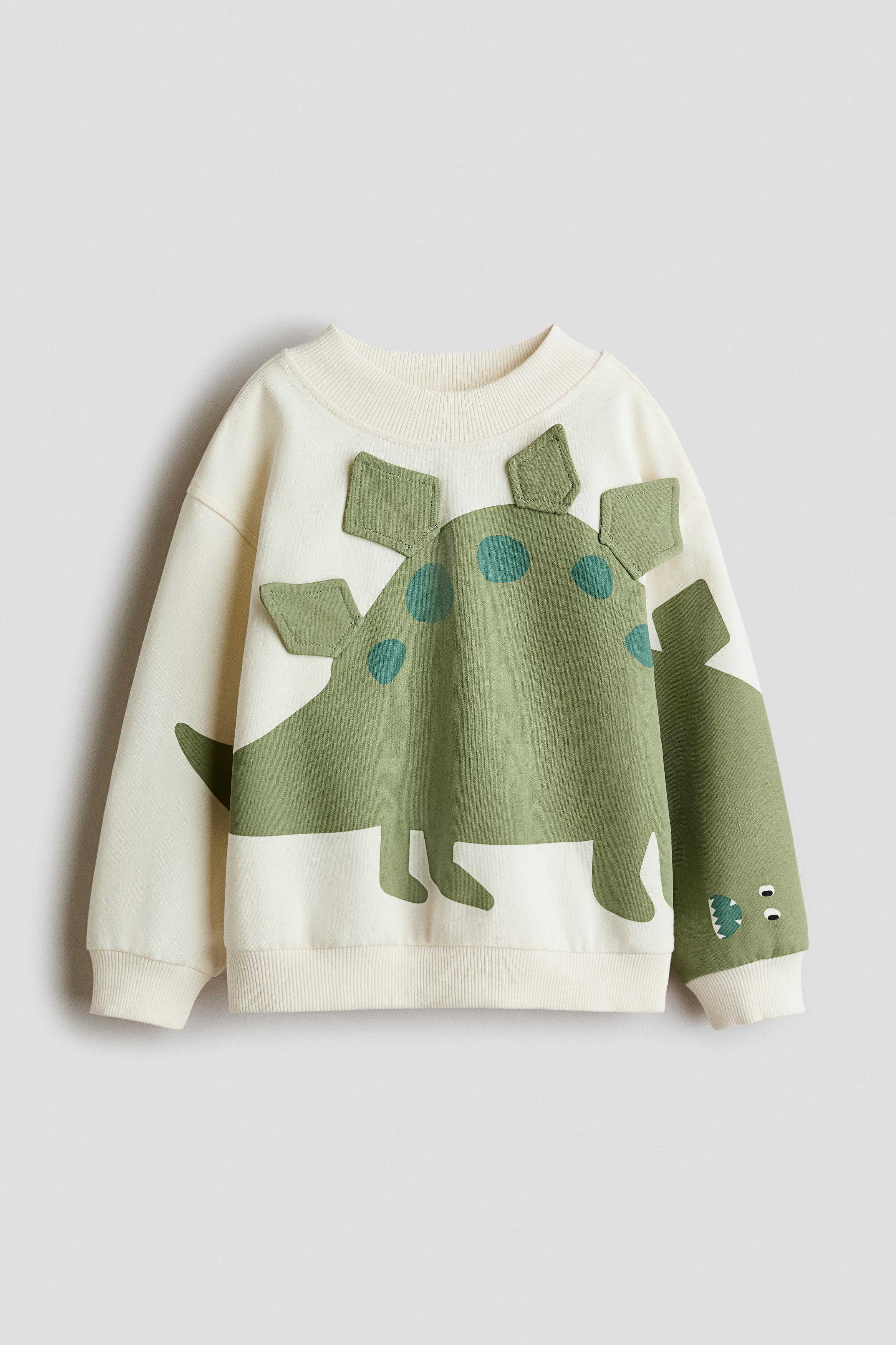 프린트 스웨트셔츠 - 화이트/그린/블랙/공룡