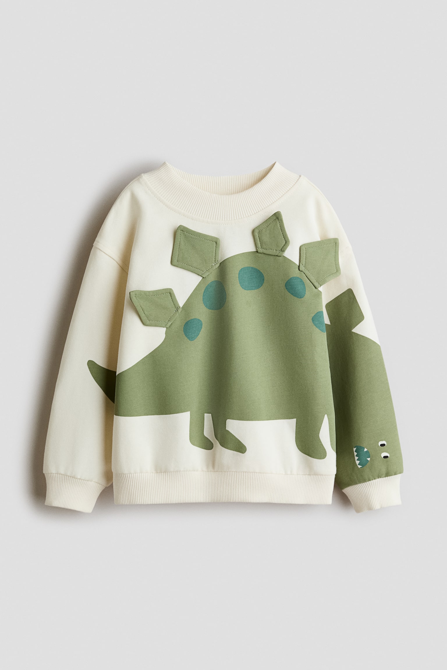 Áo nỉ in hình - Màu trắng/Xanh lá - 1