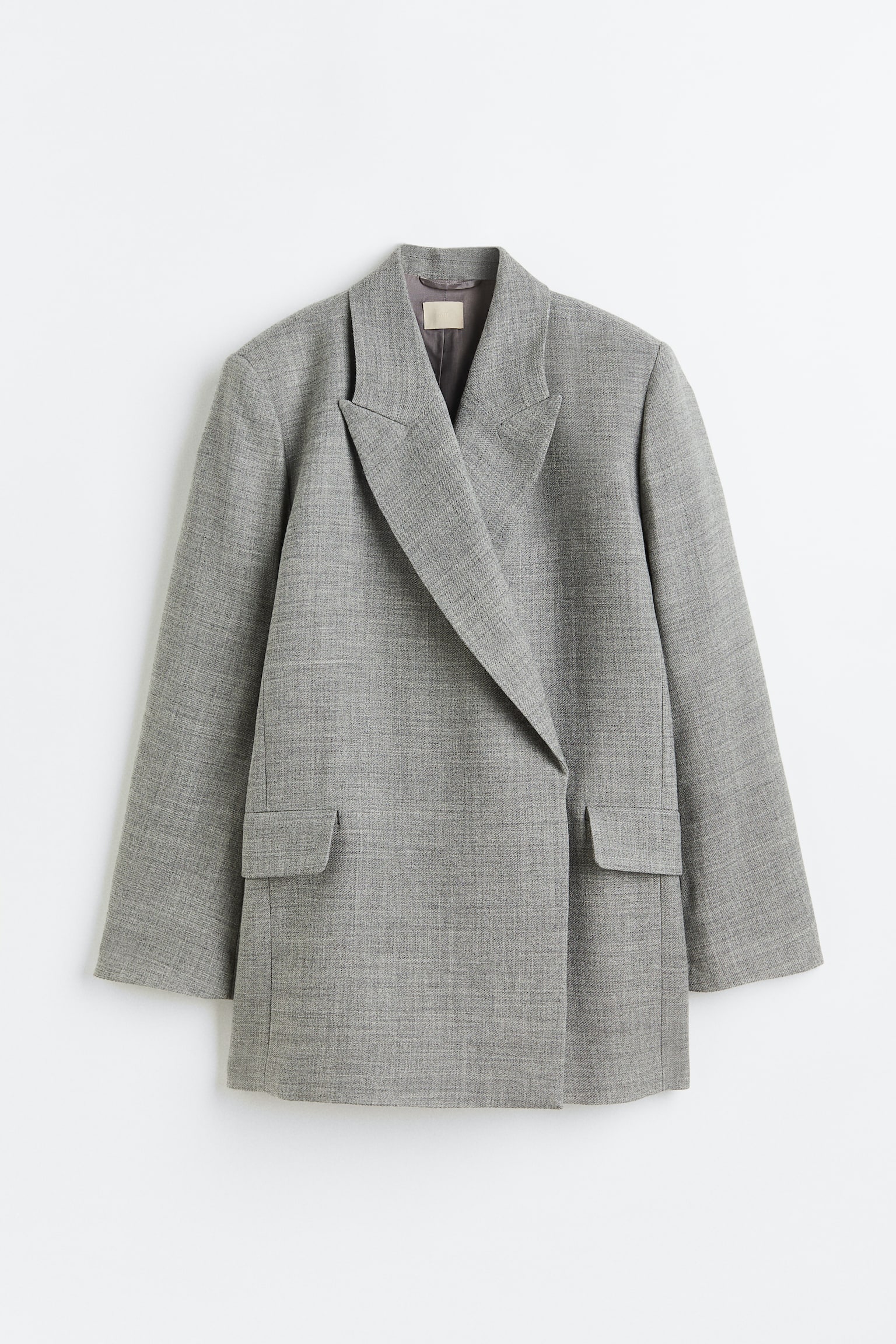 Double Breasted Blazer - Grey marle/Beige marle - 1