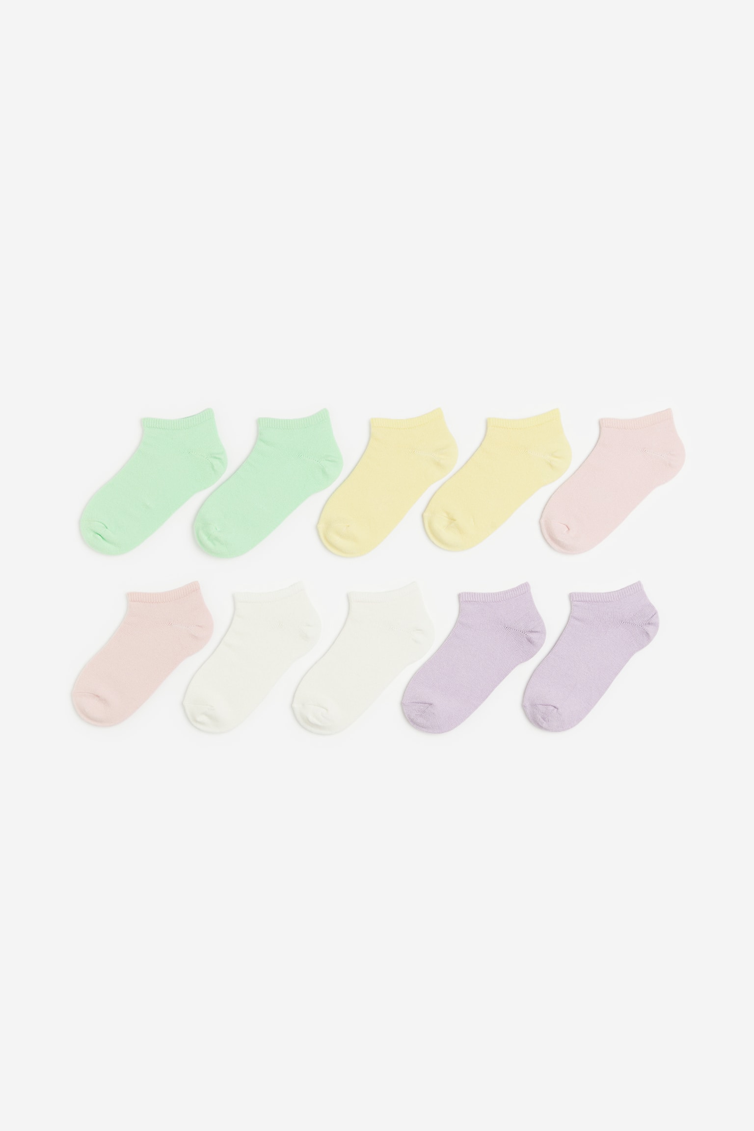 10-pack Sneaker Socks - Pink/Purple/Yellow/Black/Pink/Pink/Beige/Grey marle - 1