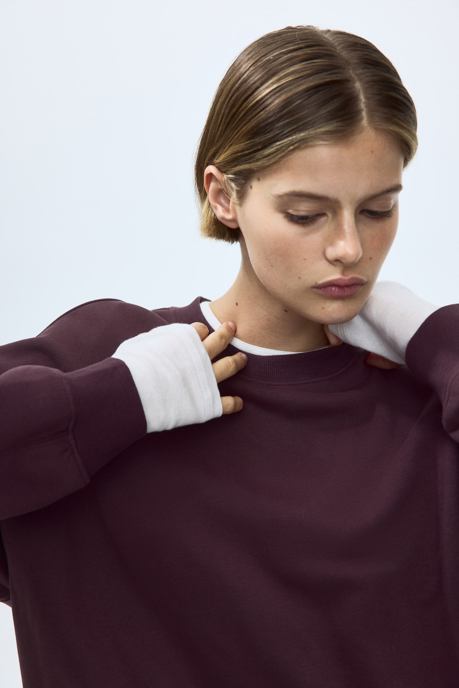 Женская толстовка H&M Sweatshirt with Printed Motif, цвет: Бордовый — фото 3