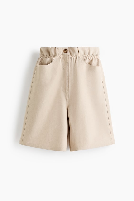 Женские шорты H&M Linen-Blend Bermuda Shorts
