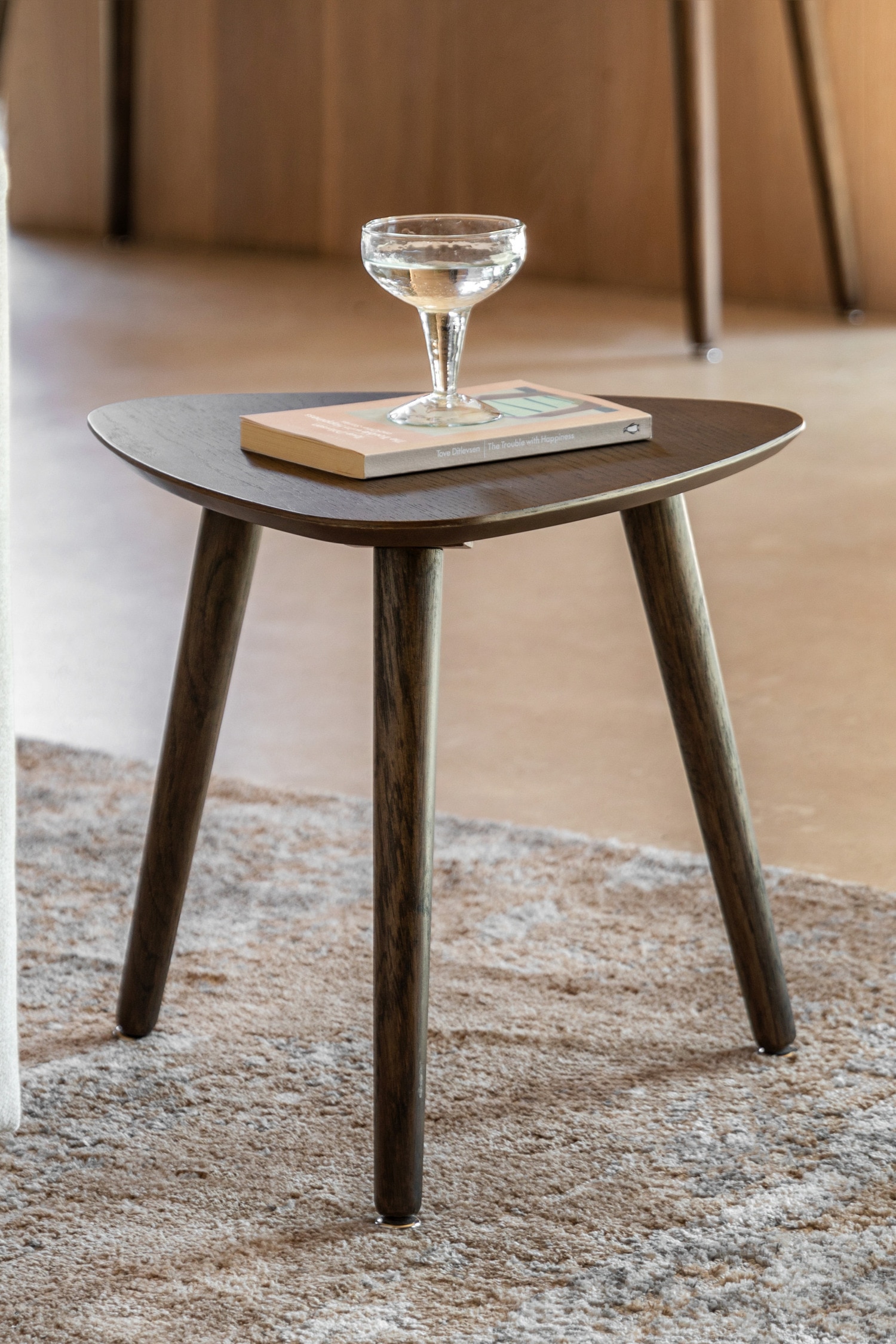 Wood Veneer Side Table - Smoked/Natural