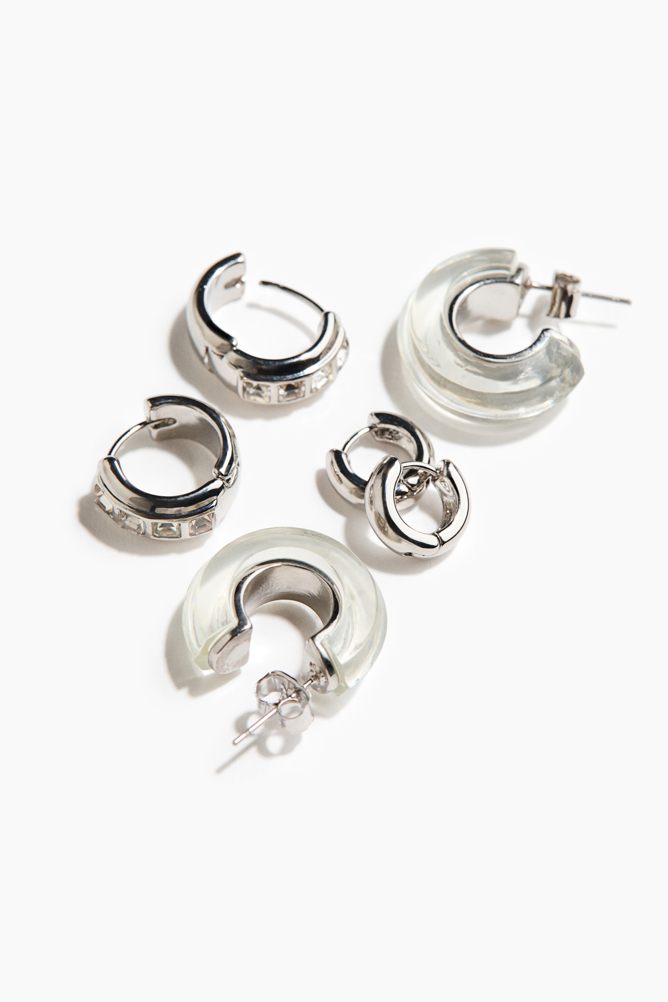 拡大画像を表示: 3 pairs hoop earrings - シルバーカラー - レディース | H&M JP 5
