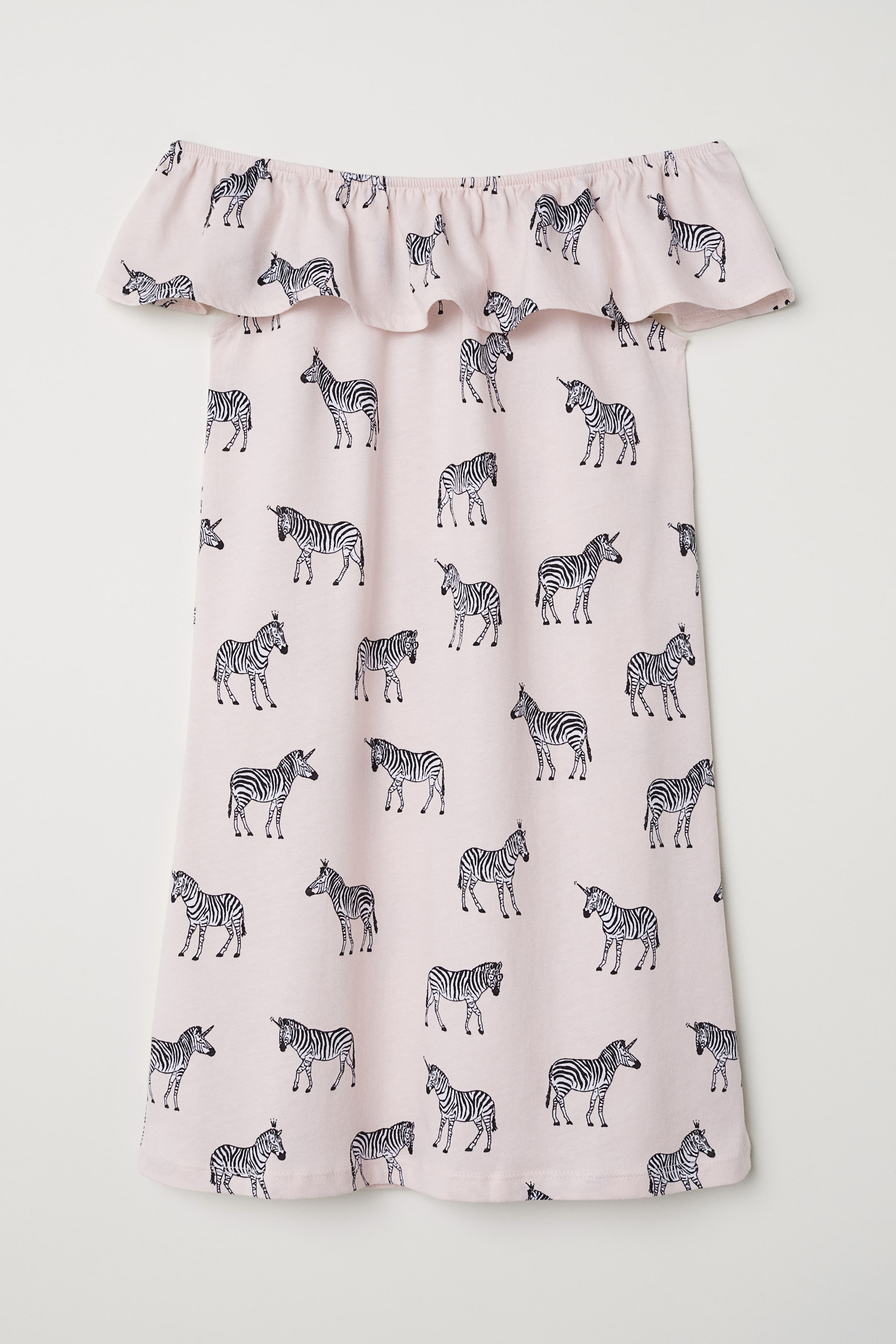 View larger image: Dress with a flounce - Light pink/Zebras - Kids | H&M GB 1