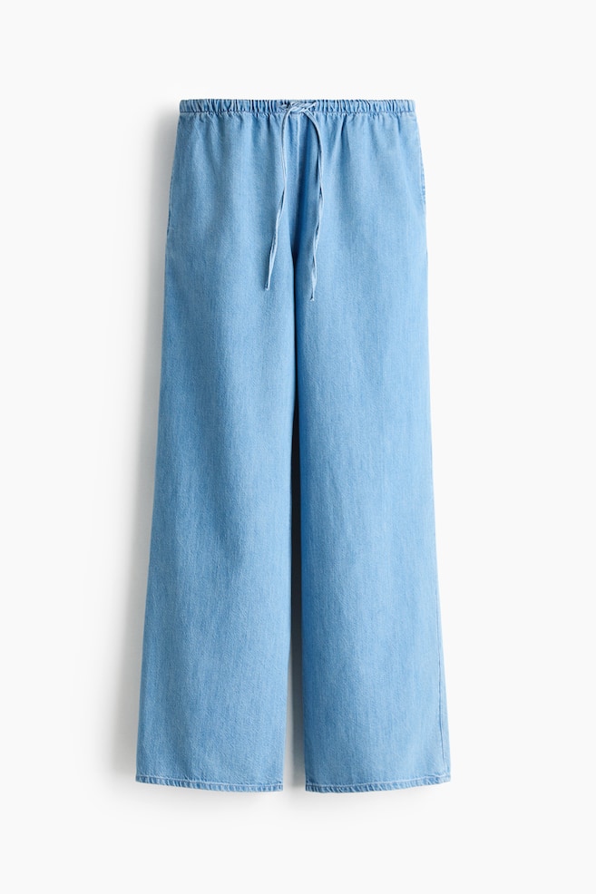 Denim broek met drawstring - Licht denimblauw/Denimblauw/Grijs/Wit/Donker denimblauw - 1