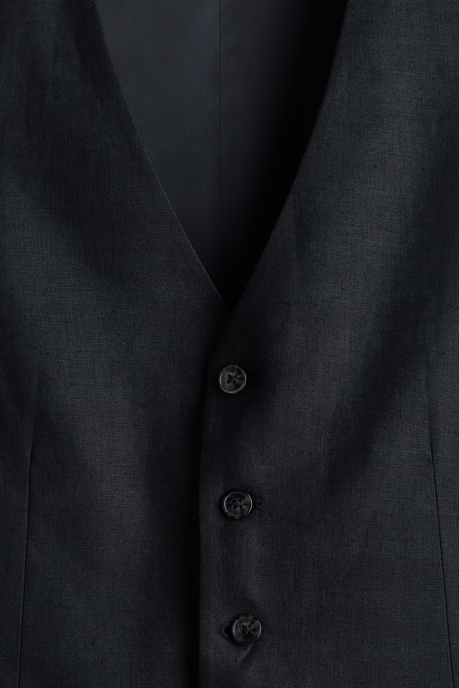 Slim Fit Linen suit waistcoat - Black/Light beige/Navy blue - 4