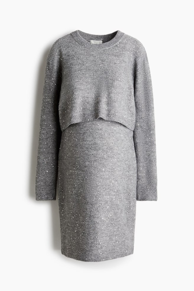 MAMA Ensemble 2 pièces ornementé - Gris chiné/Crème - 1