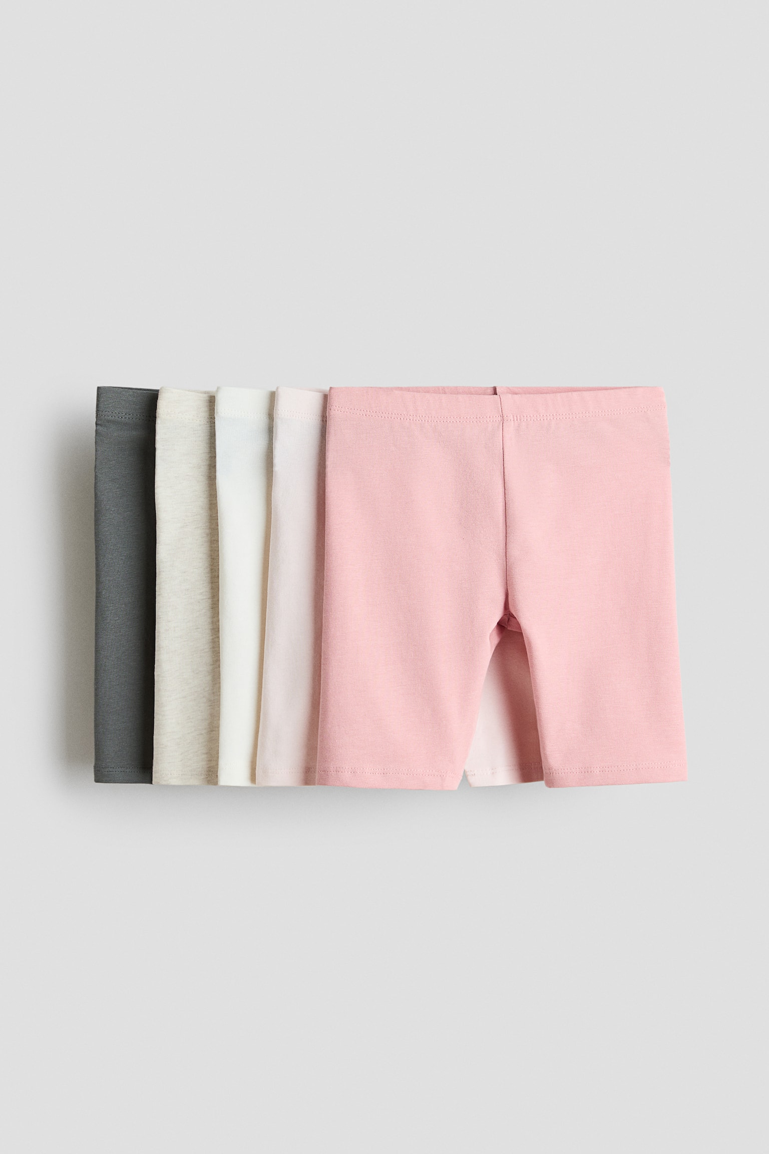 5-pack cotton cycling shorts - Pink/White/Beige/Pink/Yellow/Purple