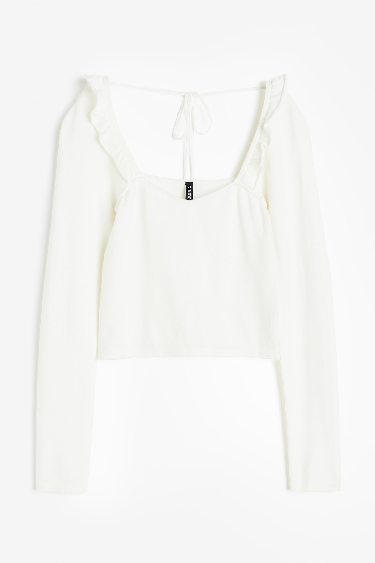 Flounce-trimmed top - White - 1