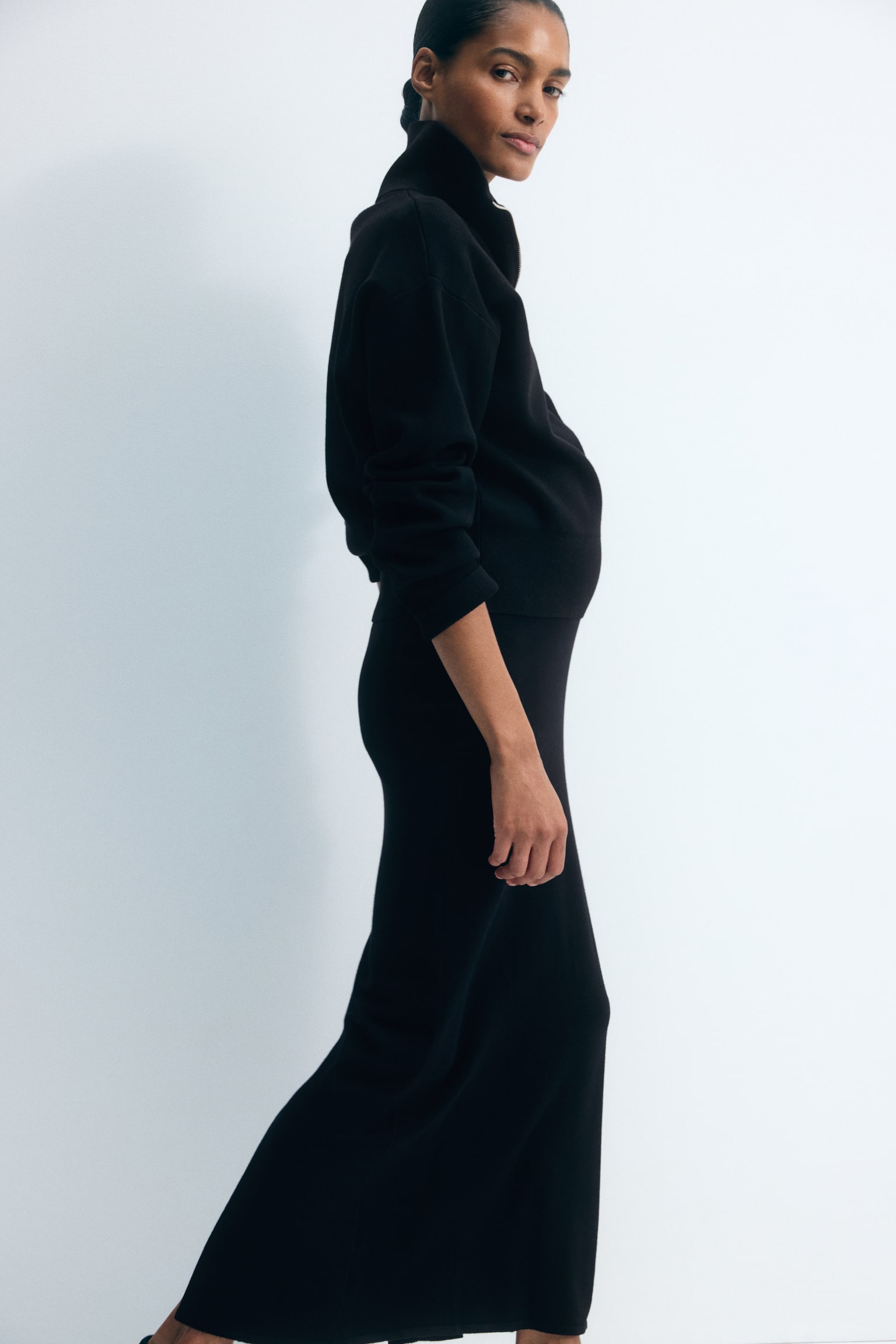 Женская юбка H&M Mama Fine-knit, цвет: Чёрный — фото 2