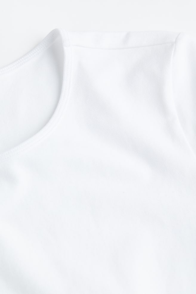 T-Shirt aus Baumwolle - Weiß/Schwarz/Hellbeige/Weiß/Schwarz gestreift/Blau - 4