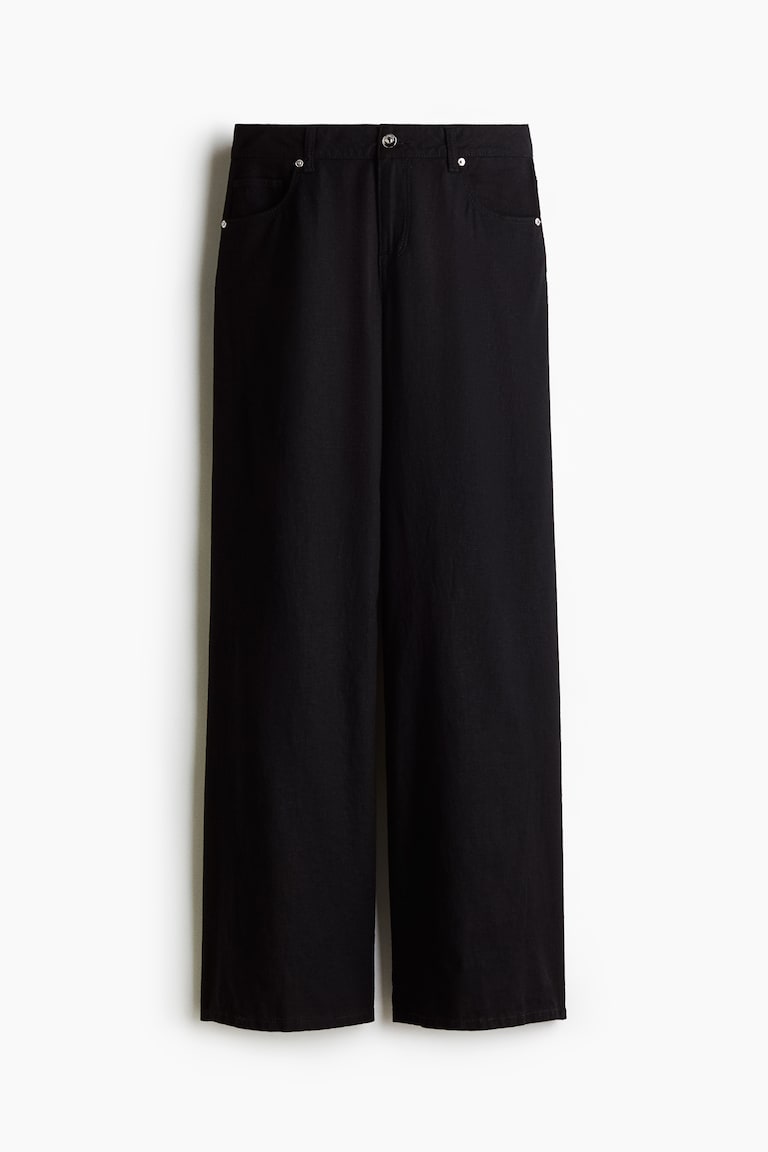 Široke pantalone od mešavine lana