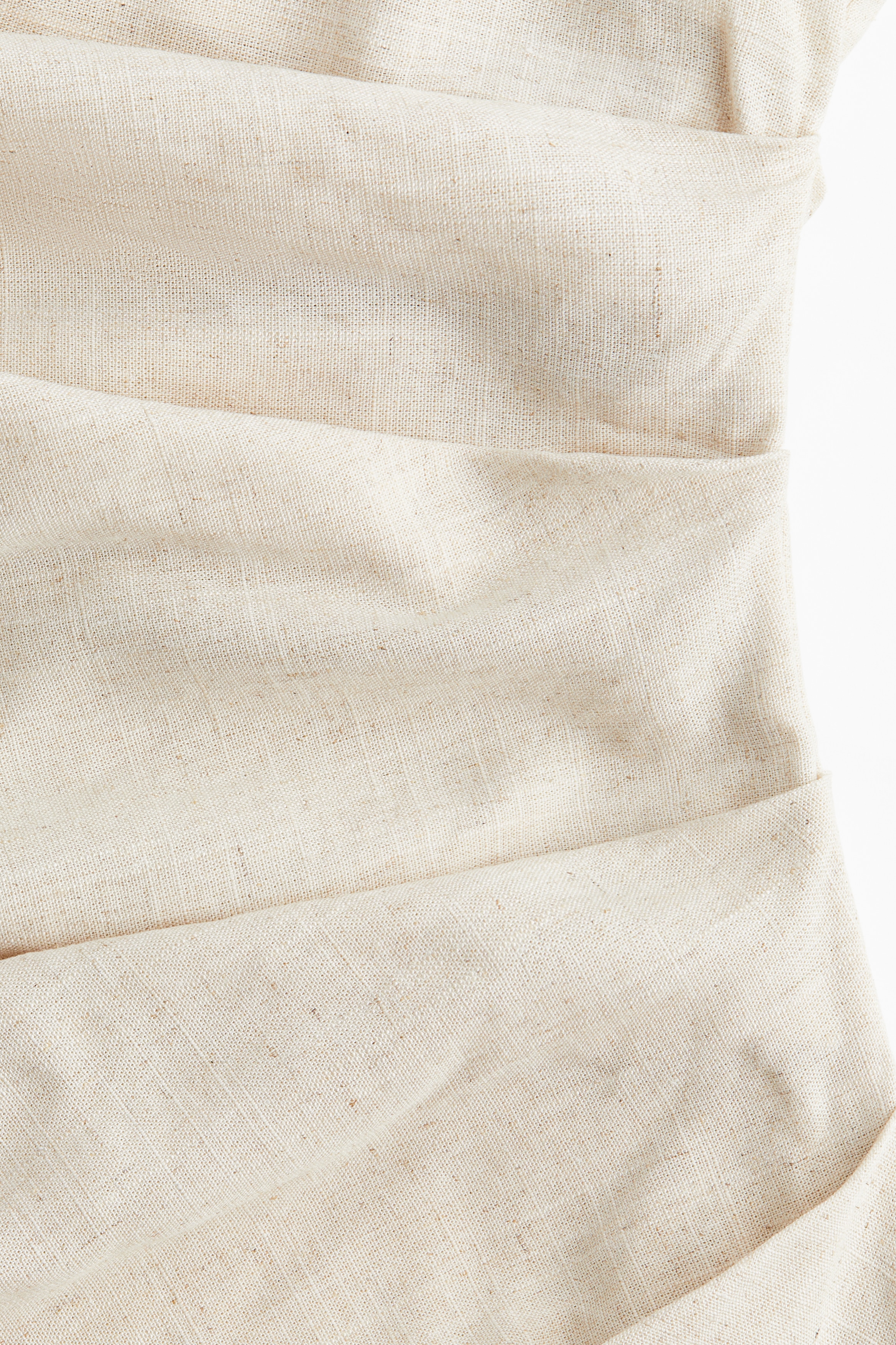 Women's Light beige Draped Linen-Blend Dress | H&M US Women's Light beige Draped Linen-Blend Dress | H&M US