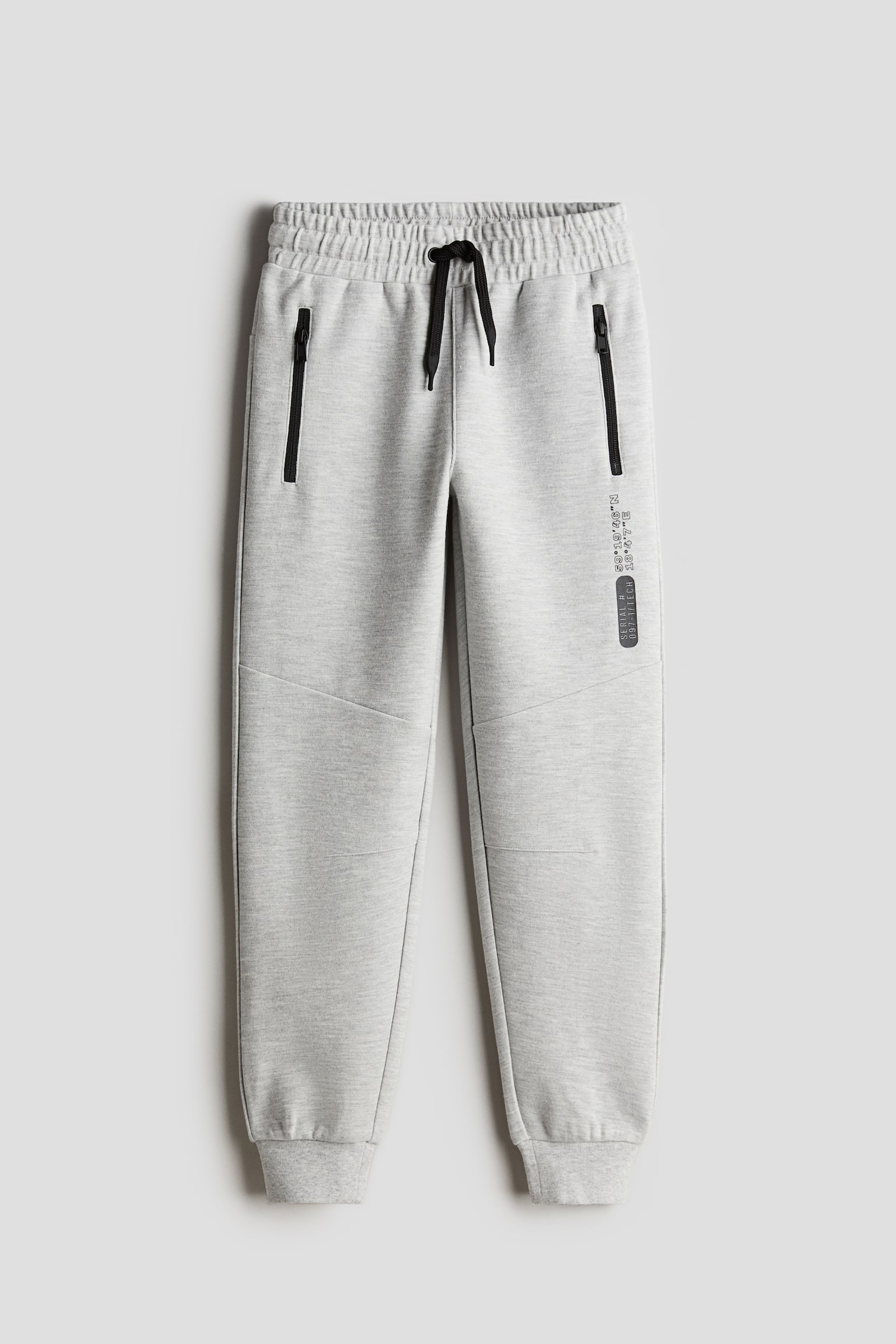 Heavy jersey joggers - Light grey marl/Dark blue/Black - 1