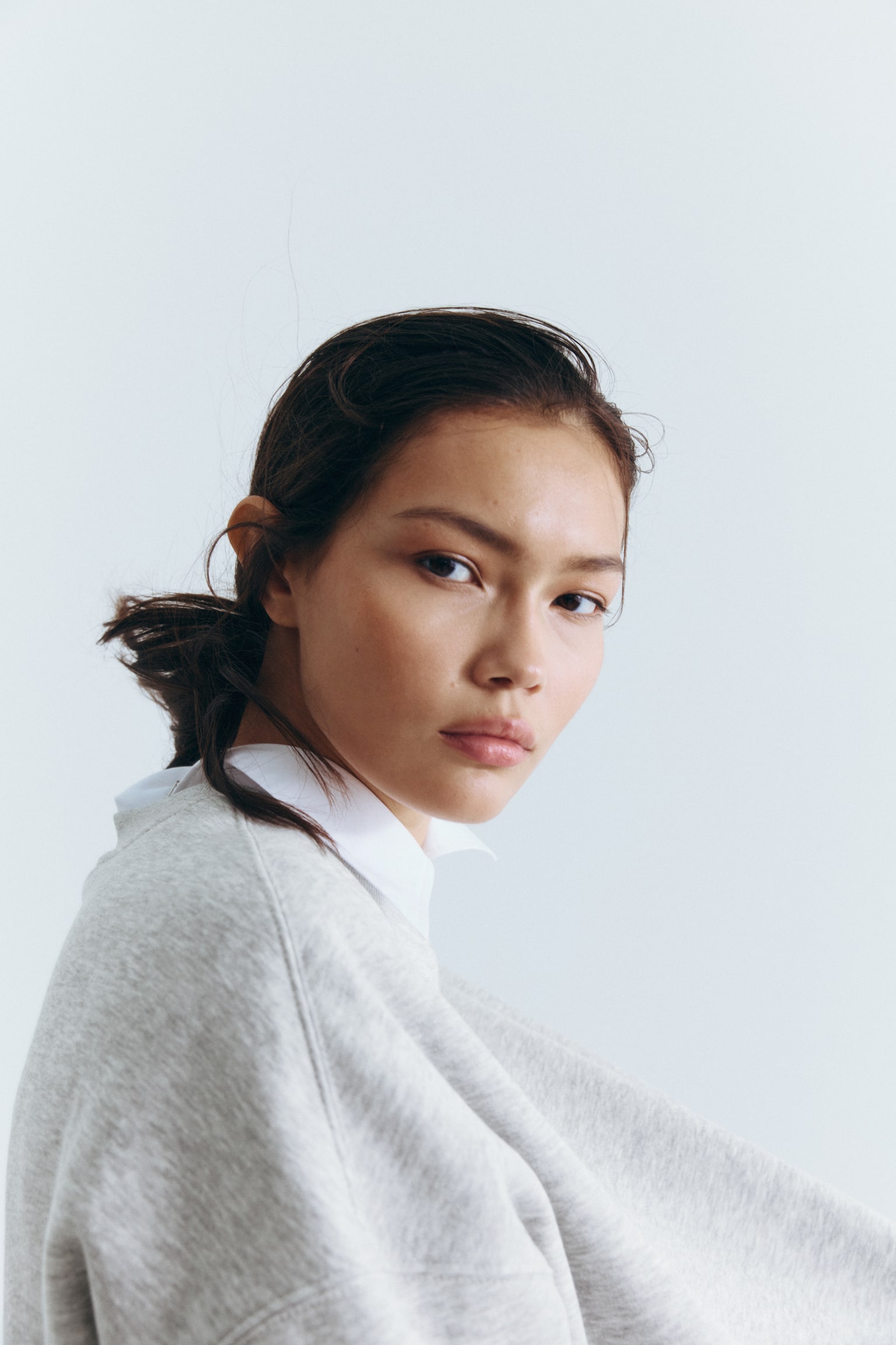 Oversized sweatshirt - Light grey marl/Burgundy/Dark greige/Navy blue/Cream/Burgundy/Light turquoise/Black/Dark green/Light beige - 4