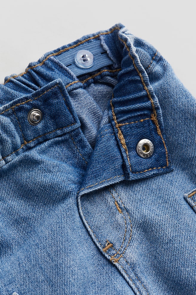 Jeans med utanpåfickor - Denimblå/Mörk denimblå - 2