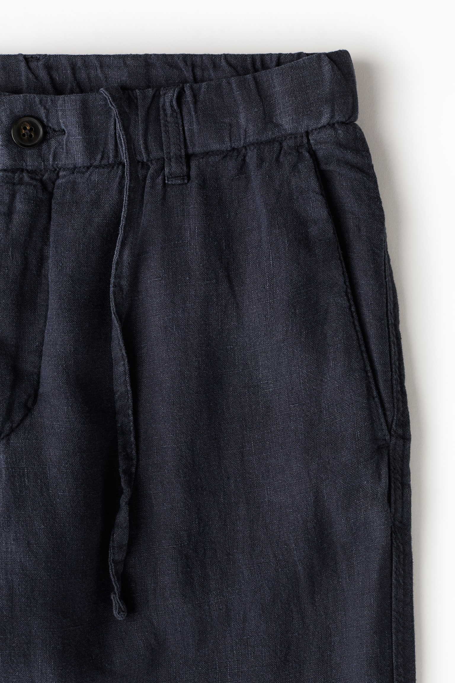 Regular Fit Linen trousers - Navy blue/Black/Light beige - 5