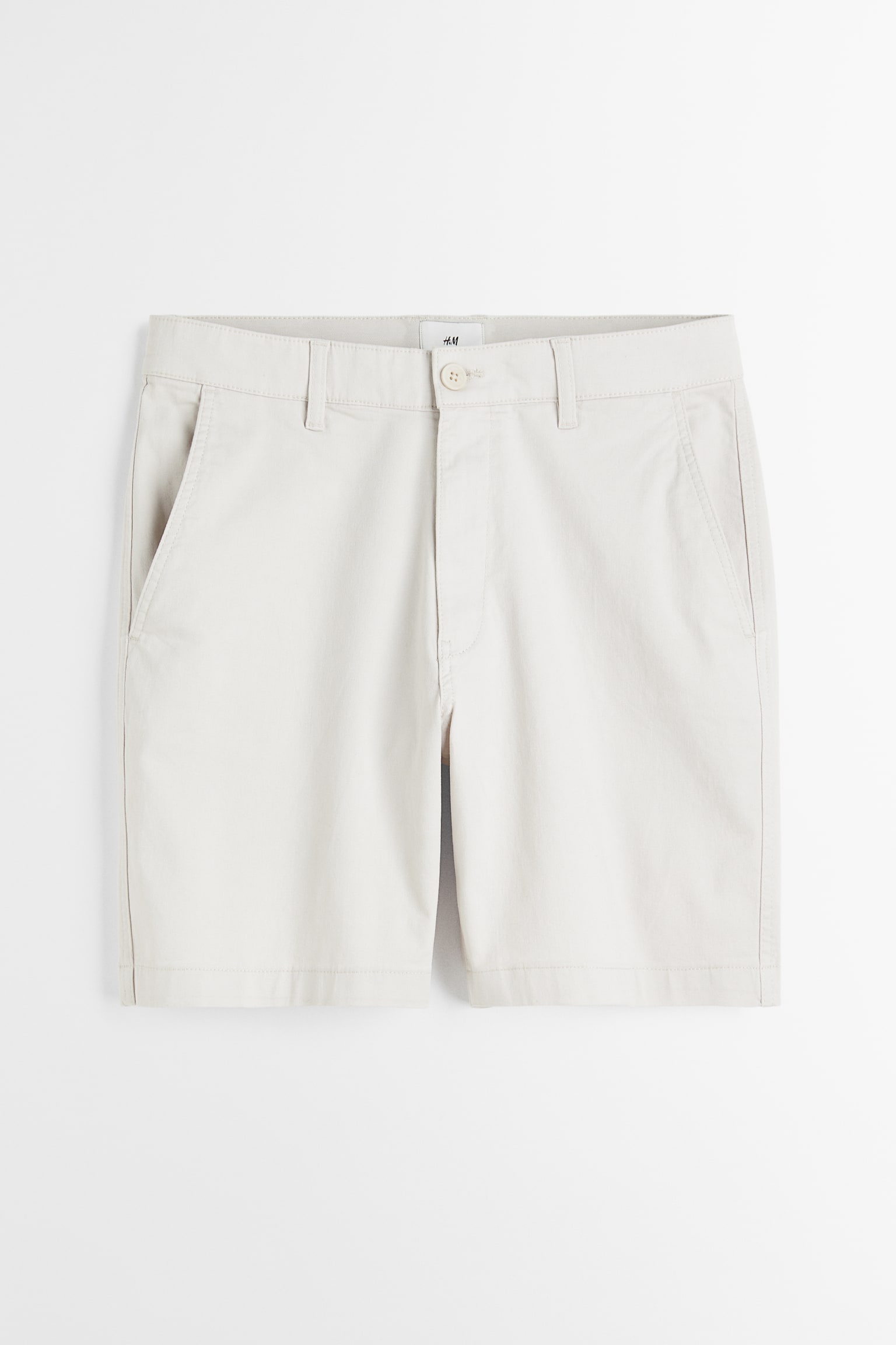 Regular Fit Cotton Chino Shorts - Light beige/Khaki green - 1