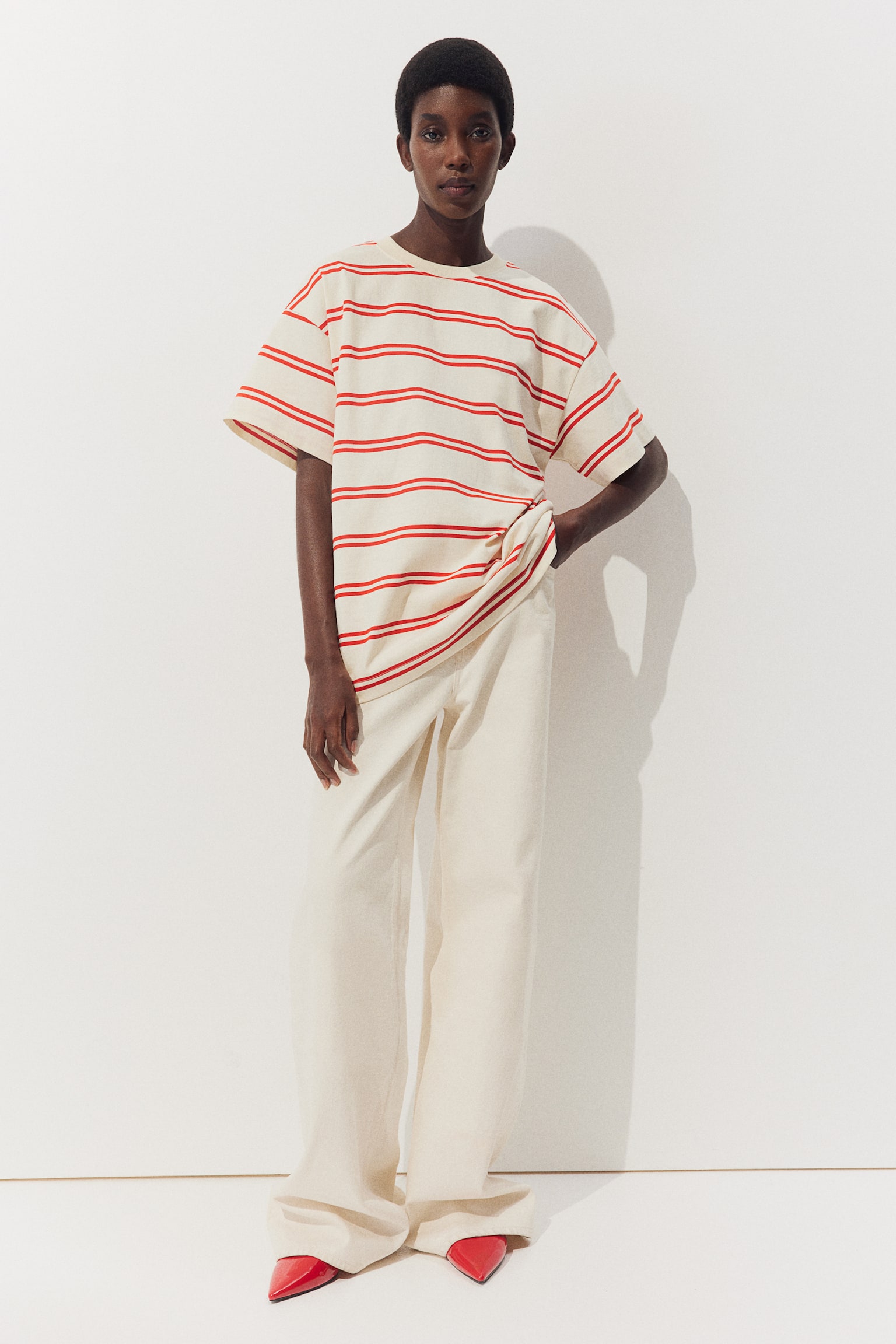 Oversize Tee - Cream/Red stripe/White/Santa Monica Bay/Dark grey/Playa Del Rey/Light grey marle/California - 5