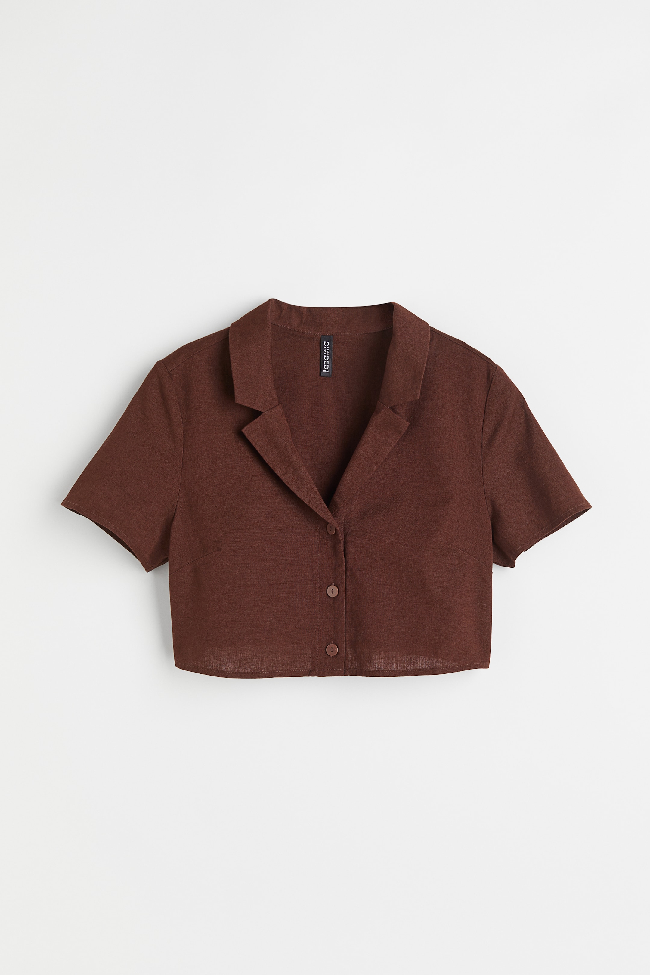View larger image: Cropped shirt - Dark brown - Ladies | H&M 1