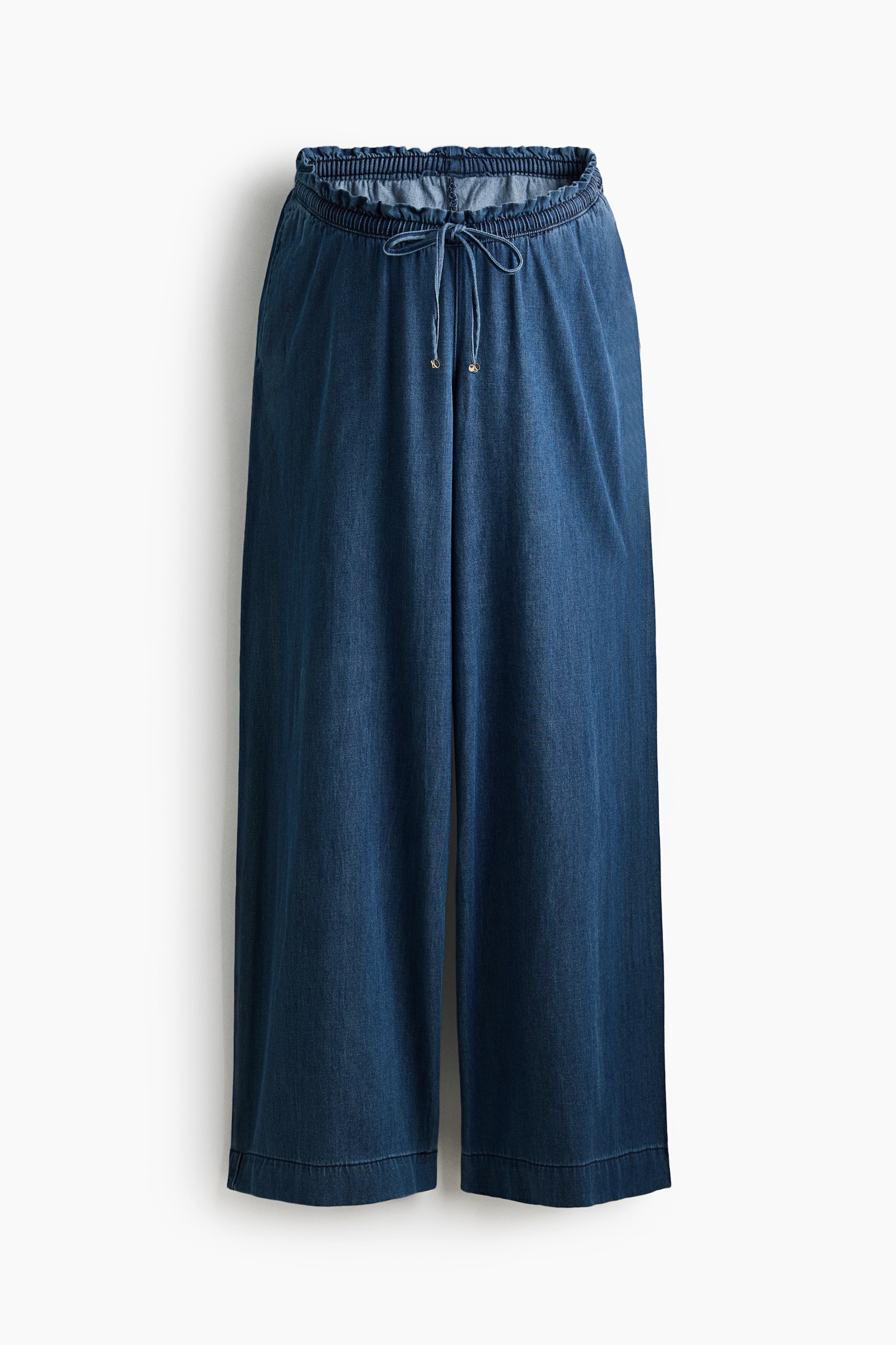 MAMA Wide-Leg Paper-Bag Pants - Denim blue/Dark denim blue - 1