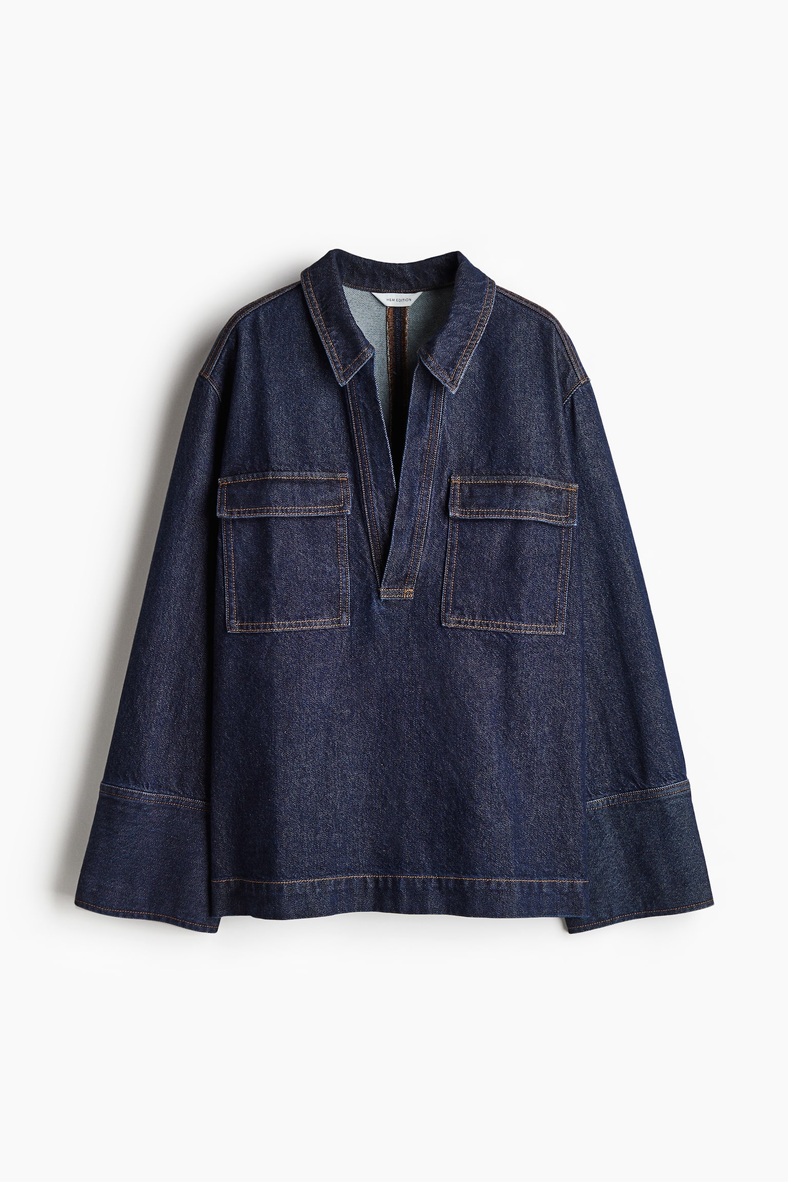 Denim popover shirt - Dark denim blue - 2