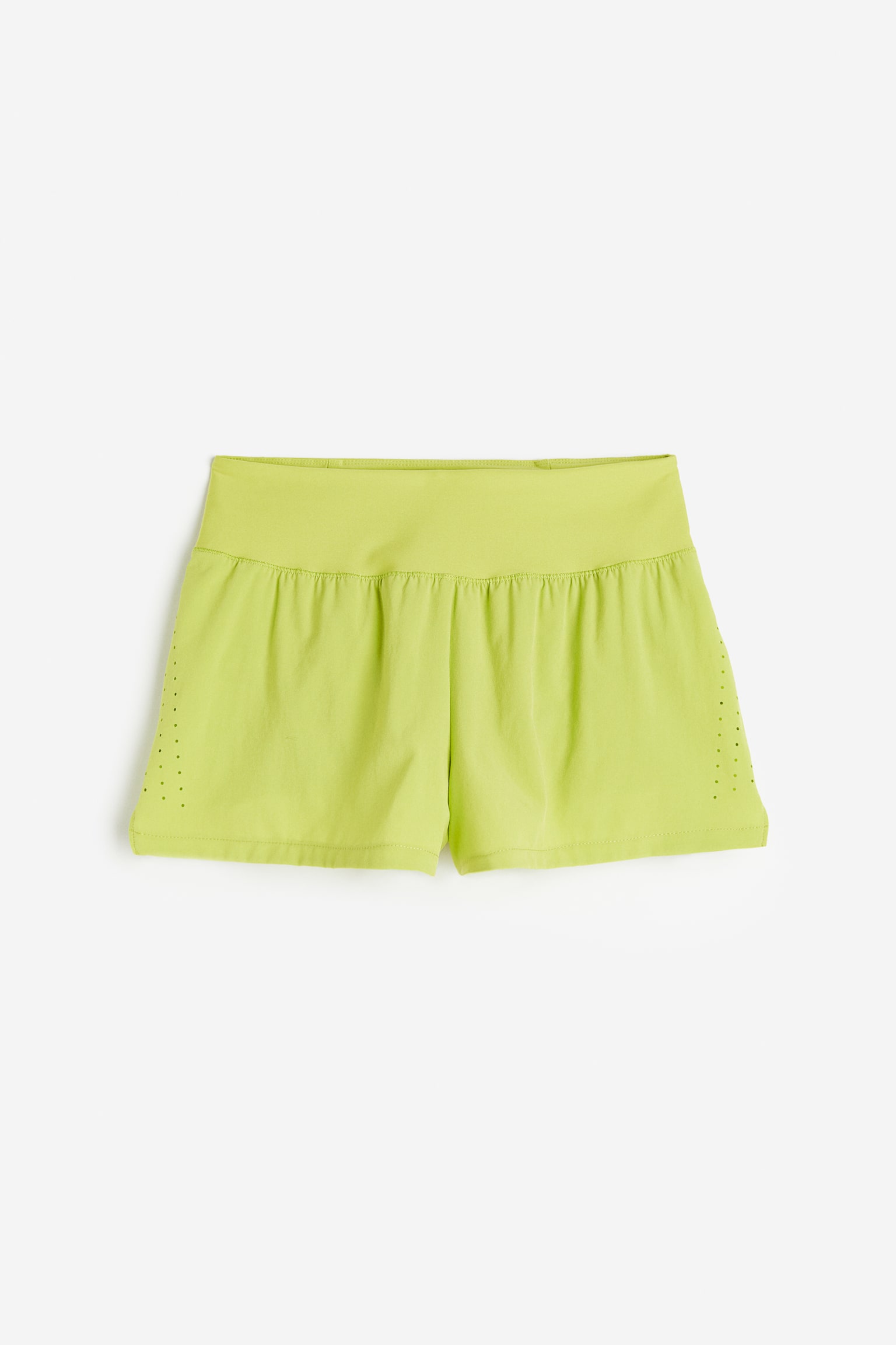 DryMove™ Double-layered sports shorts - Lime green/Black/Dark purple - 1