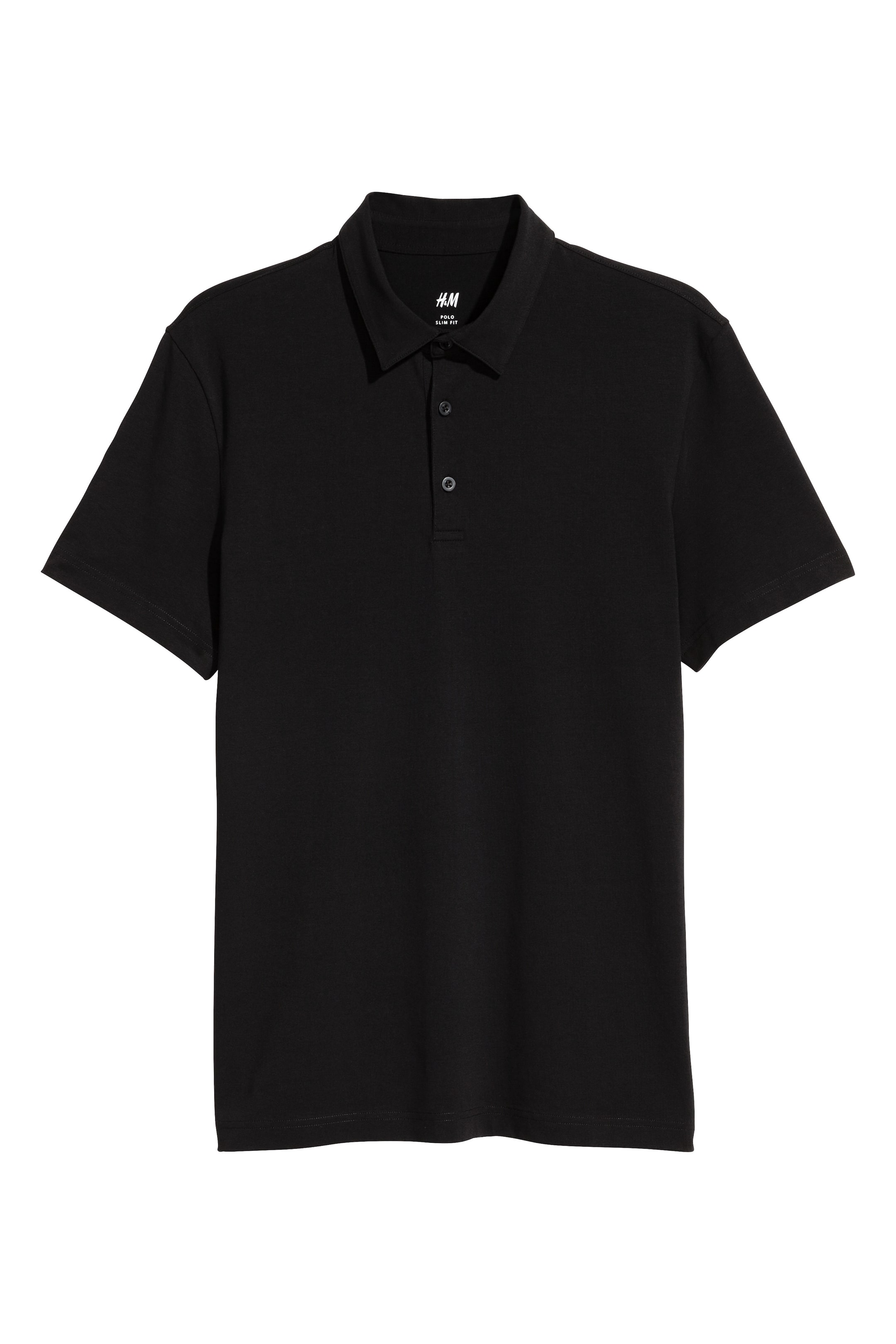 View larger image: Polo shirt Slim Fit - Black - Men | H&M GB 1
