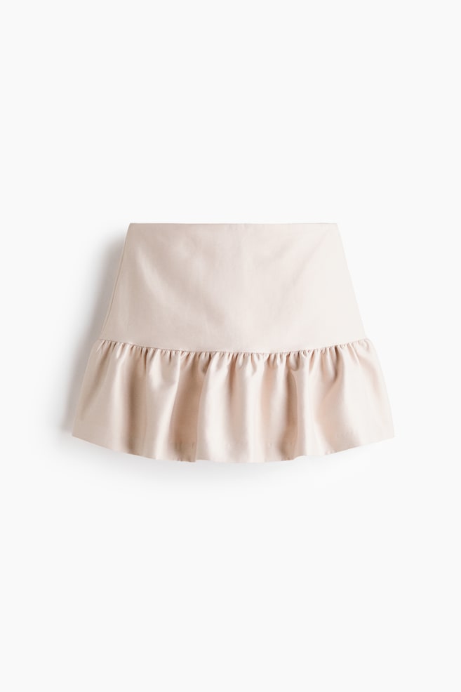 Ruffled Mini Skort - Light beige - 1