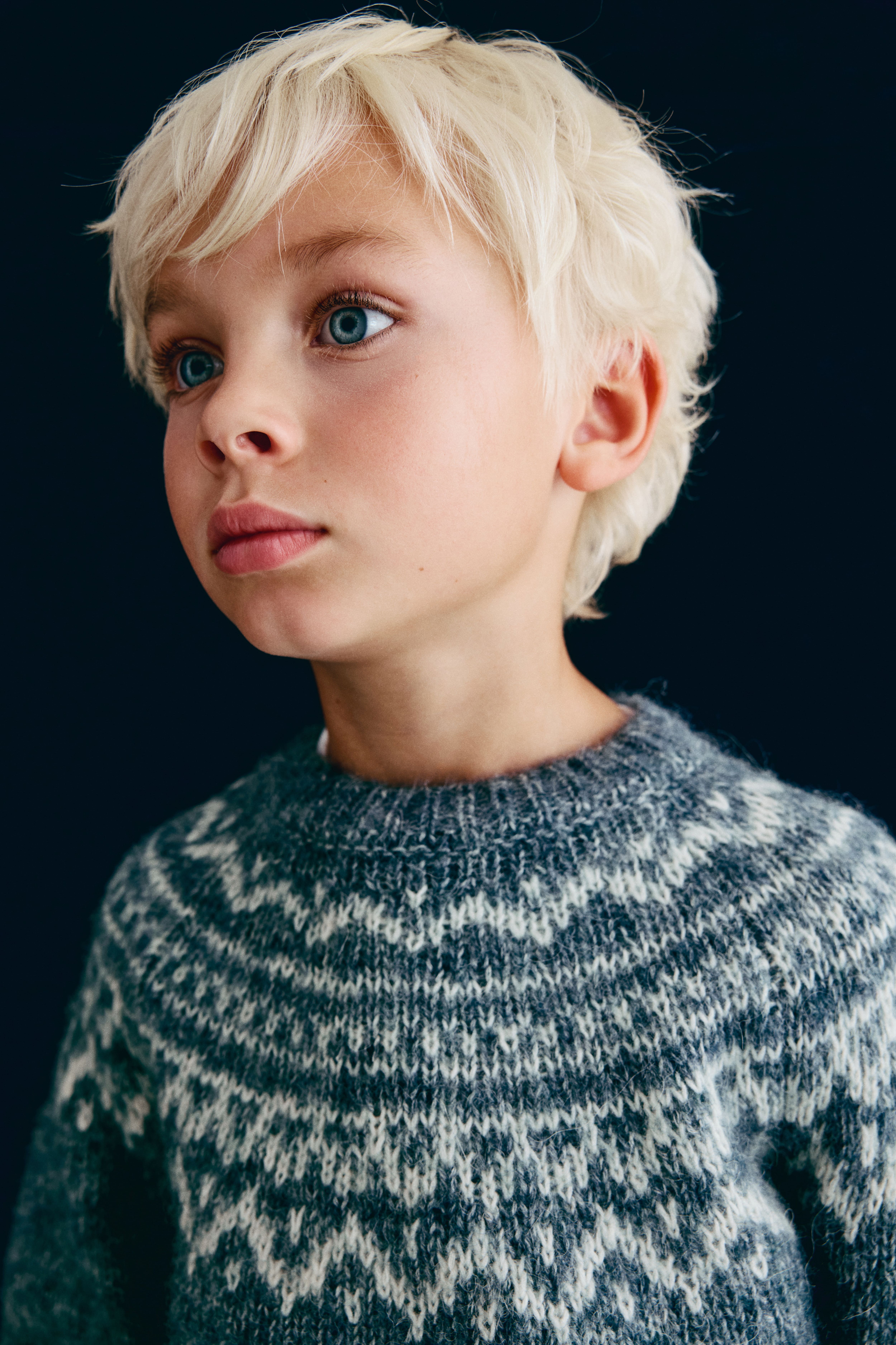 Wool-Blend Jacquard-Knit Sweater