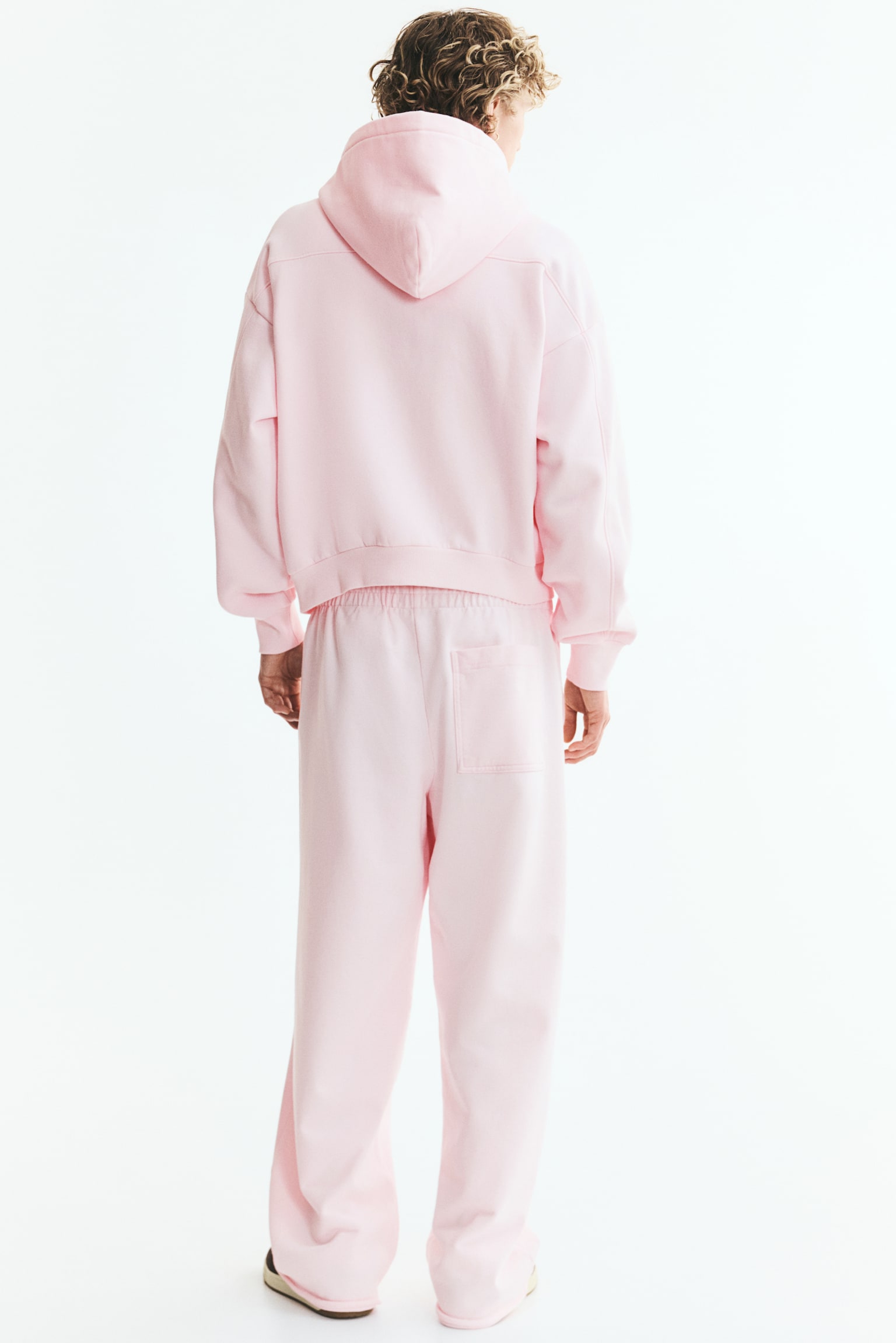 Мужские брюки H&M Relaxed-Fit Cotton Sweatpants, цвет: Светлый розовый — фото 4