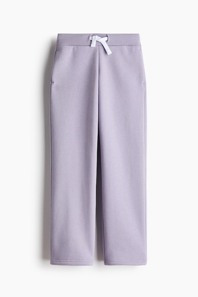 Loose-Fit Wide-Leg Sports Joggers - Dusty lilac/Ivory - 1