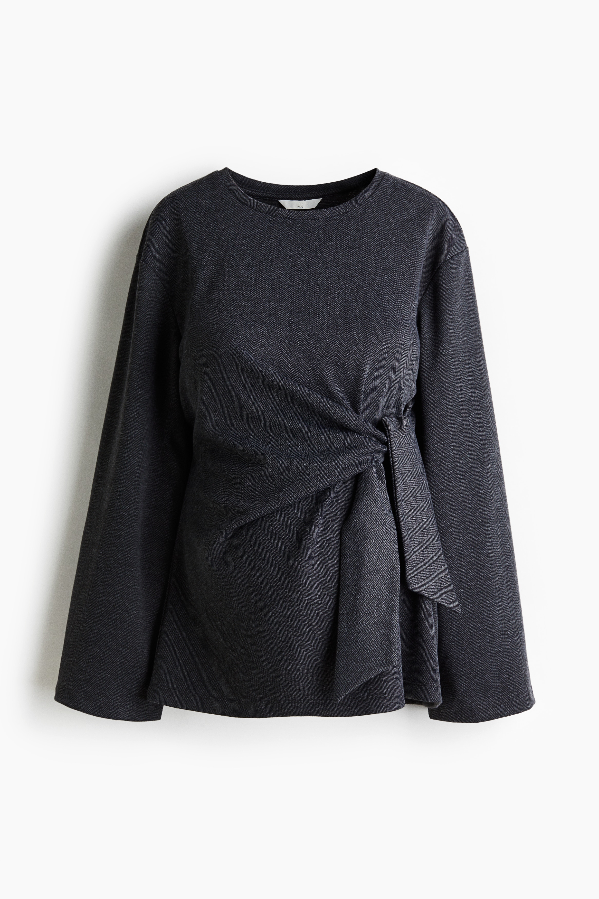 ♡mam♡ MAMA Tie-Detail Top - Dark gray melange - Ladies | H&M US