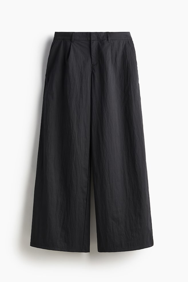 Tailored Crêpe Pants - Black/Beige - 1