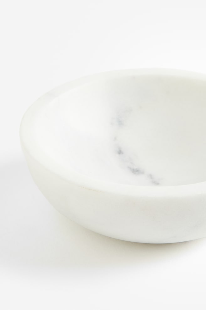 Bol à sel en marbre - Blanc/Gris/motif marbré - 2