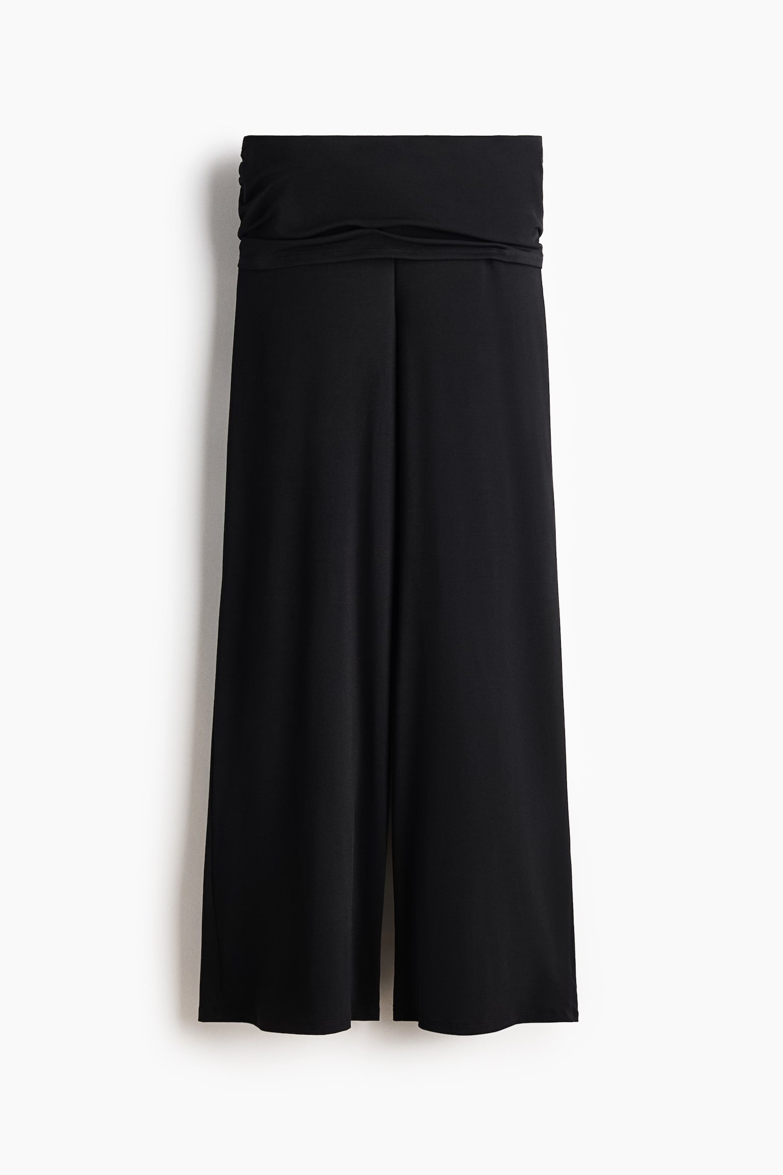Finstrikkede bukser med drapering - Sort/Rustrød/Mørk beige