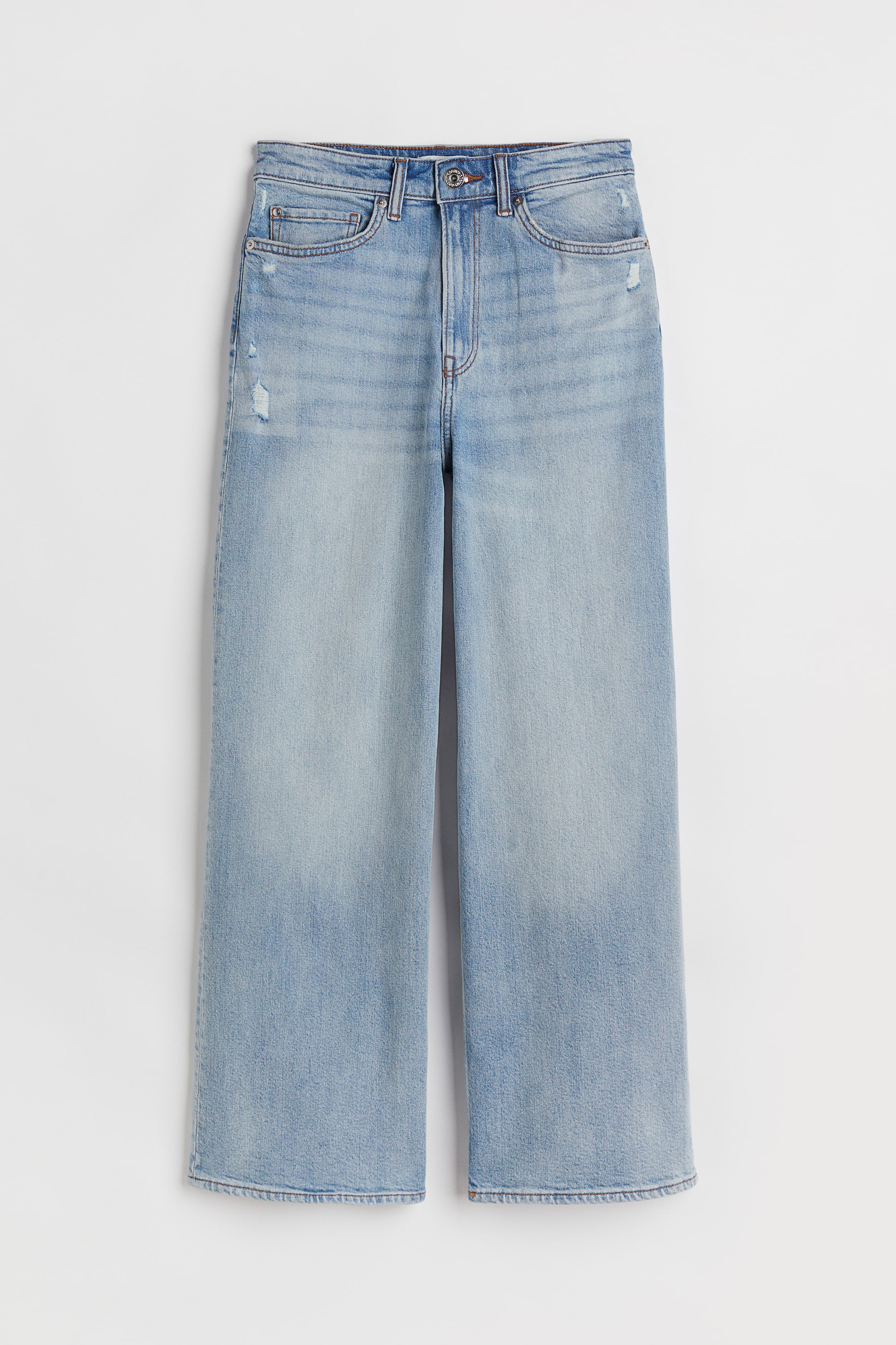 Ver imagen más grande: Wide High Cropped Jeans - Azul denim claro - MUJER | H&M ES 1